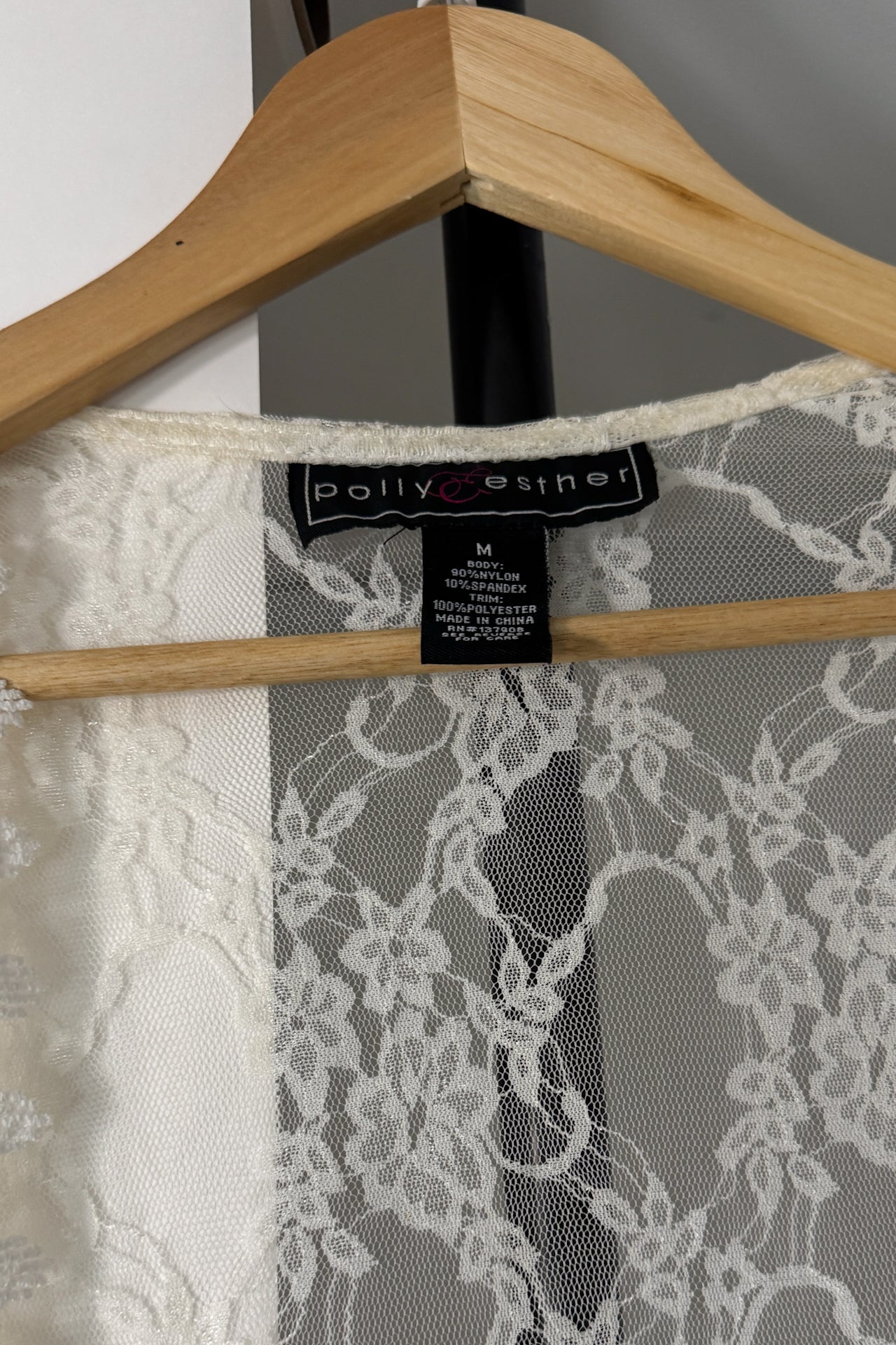 Cream Lace Bell Sleeve Duster