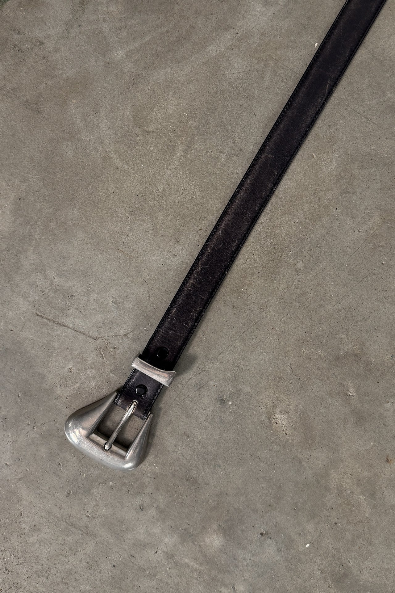 Vintage Black 100% Leather Belt