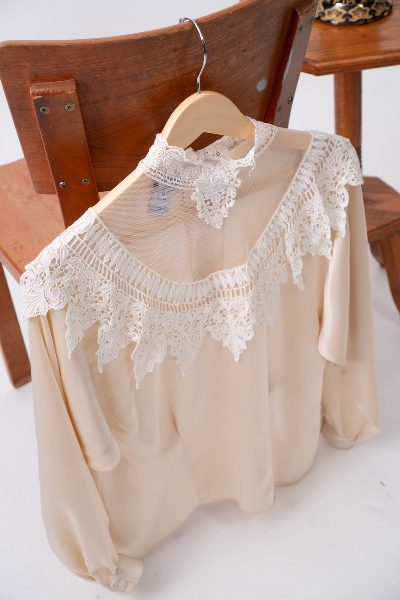 Vintage Satin Lace Blouse
