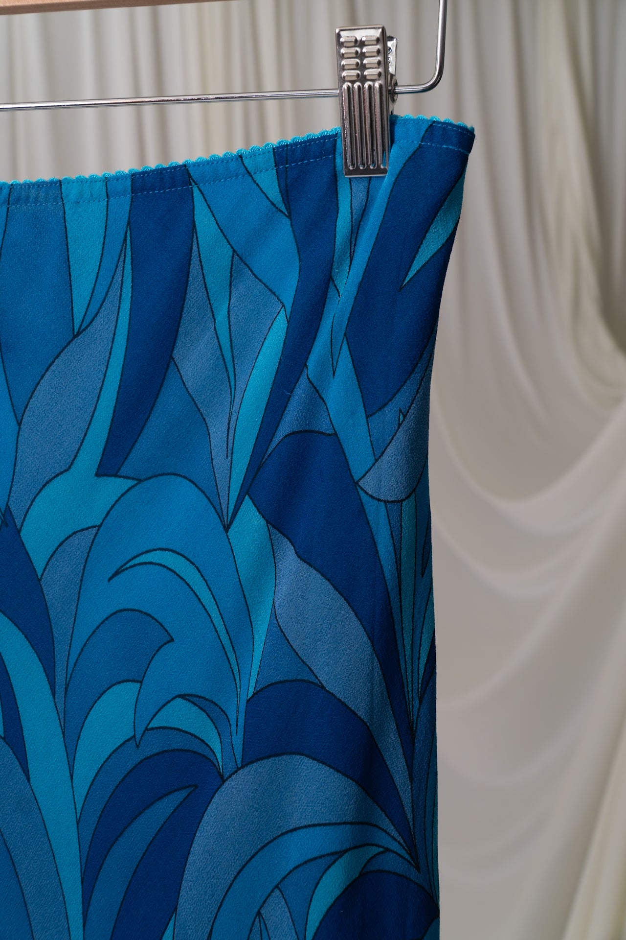 Vintage Silk Abstract Maxi Skirt