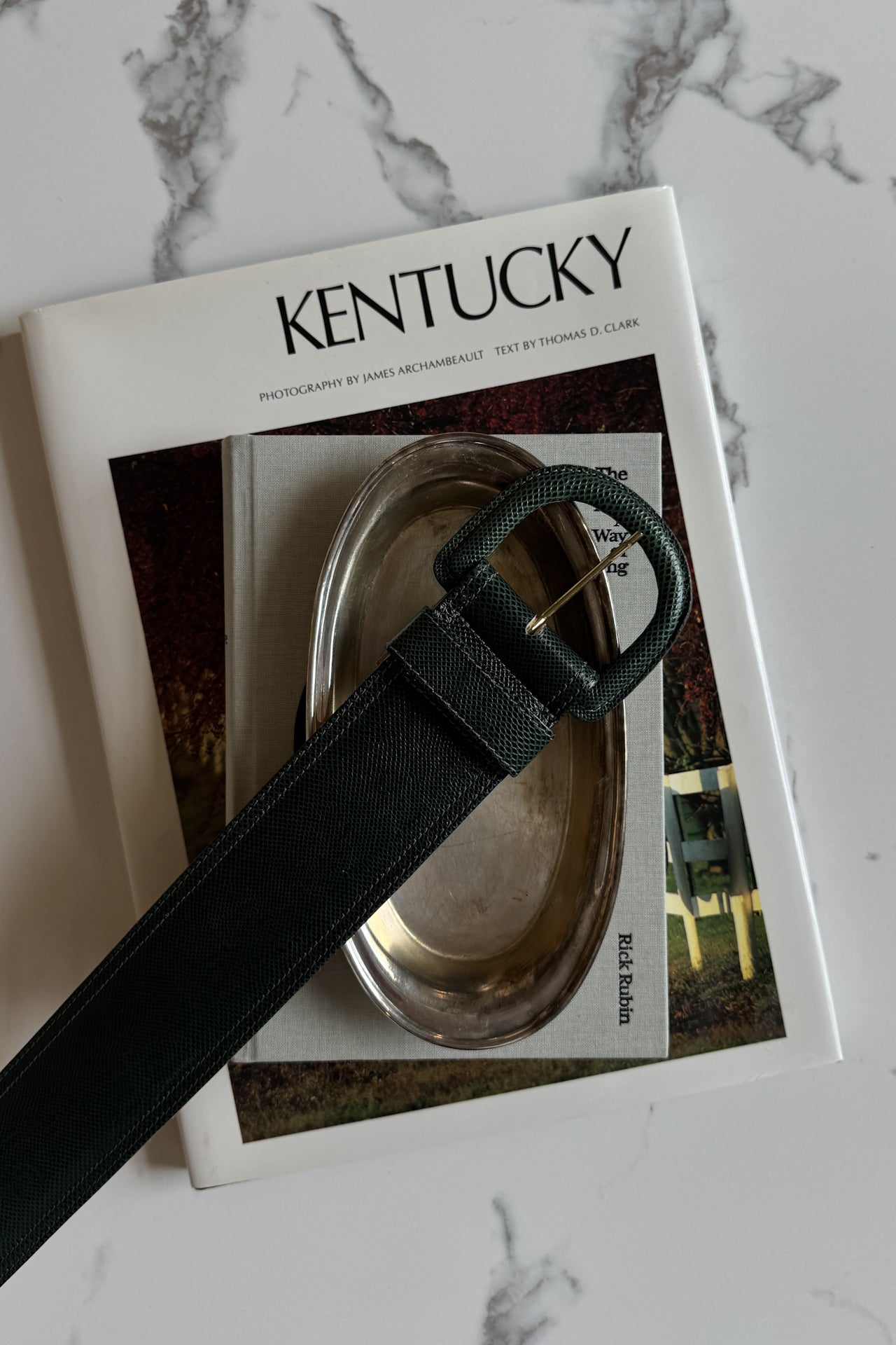 Vintage Green Embossed Belt