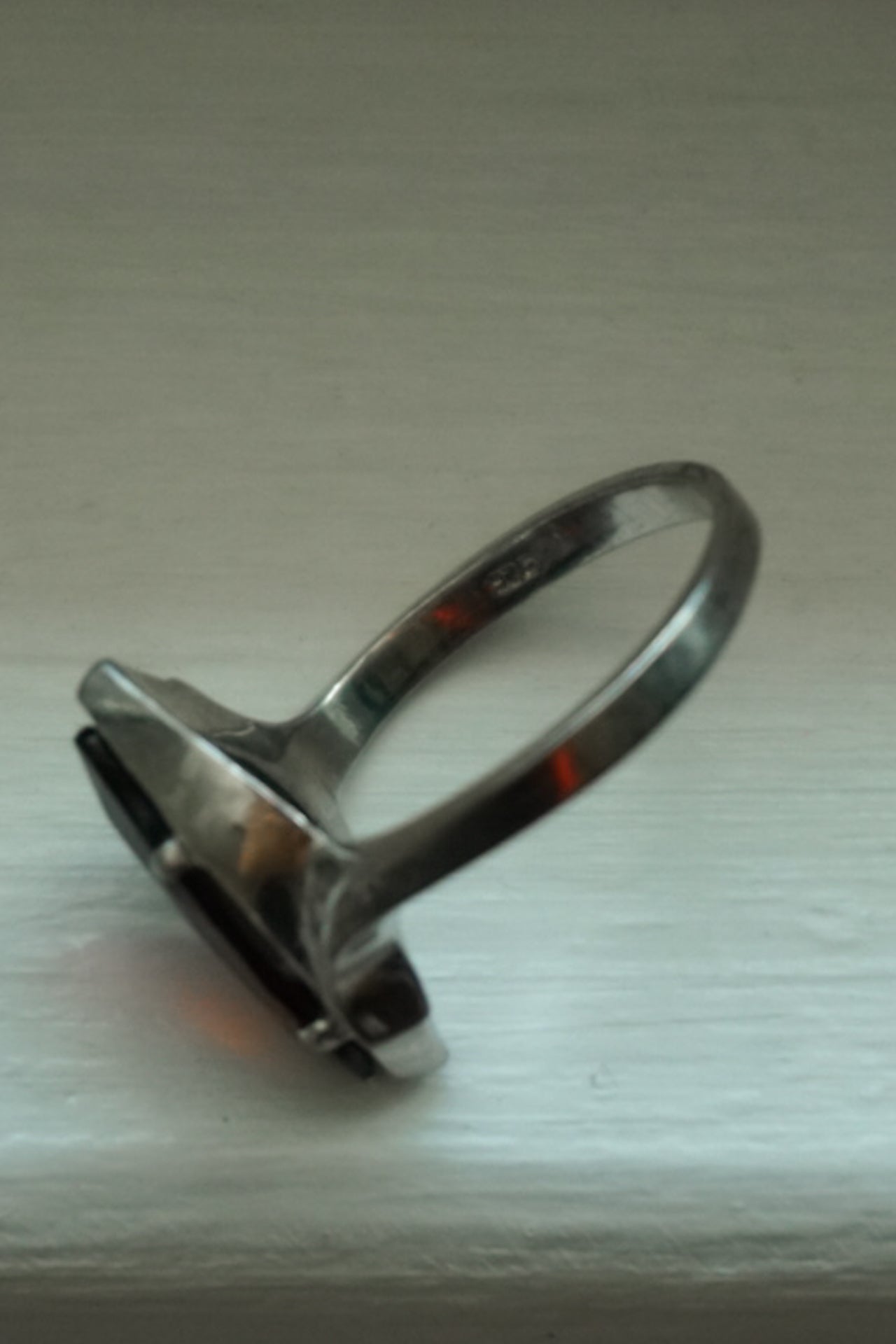 Vintage 925 Sterling Silver Marquise Garnet Ring