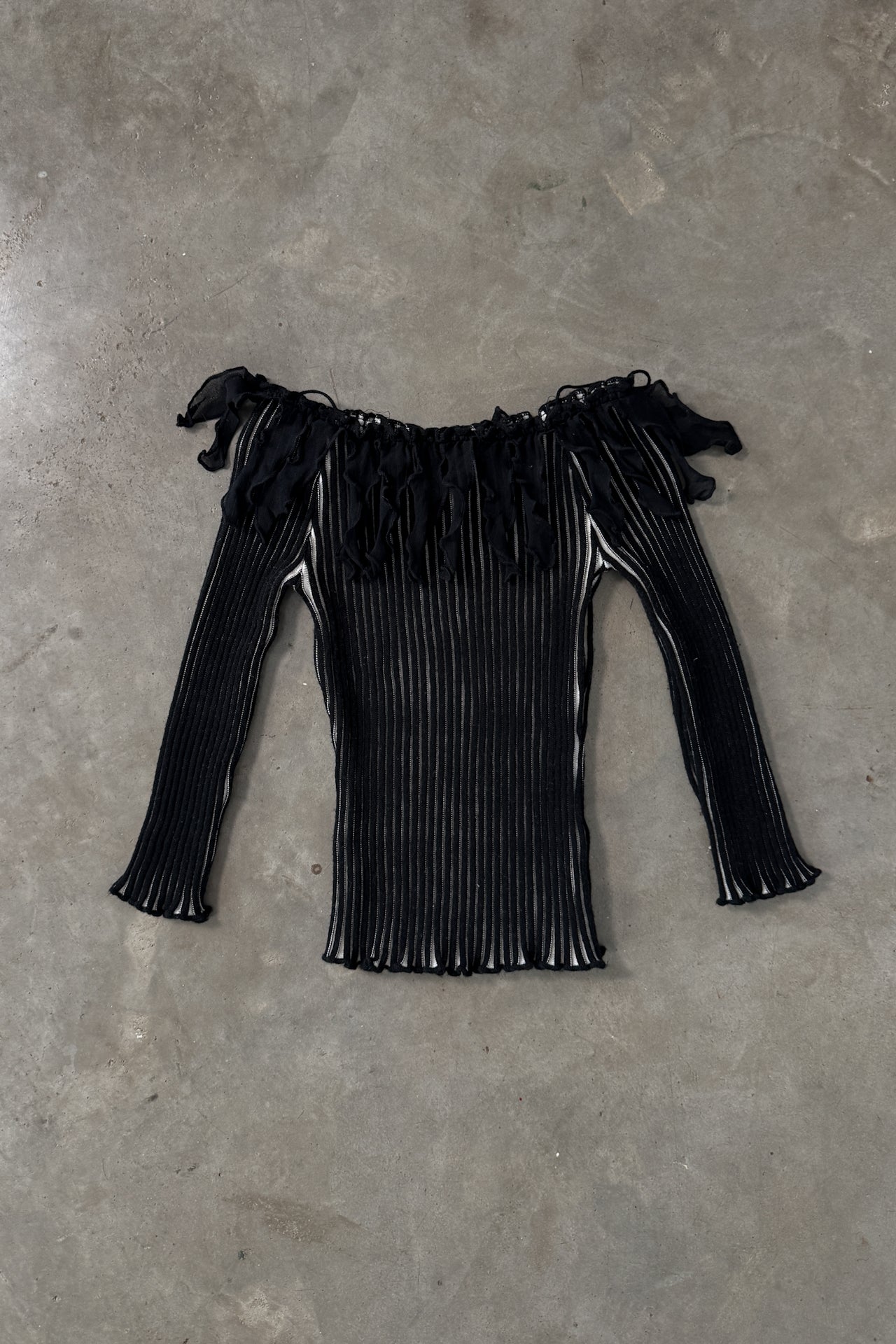 Y2K Made in Italy Wool Blend Striped Top