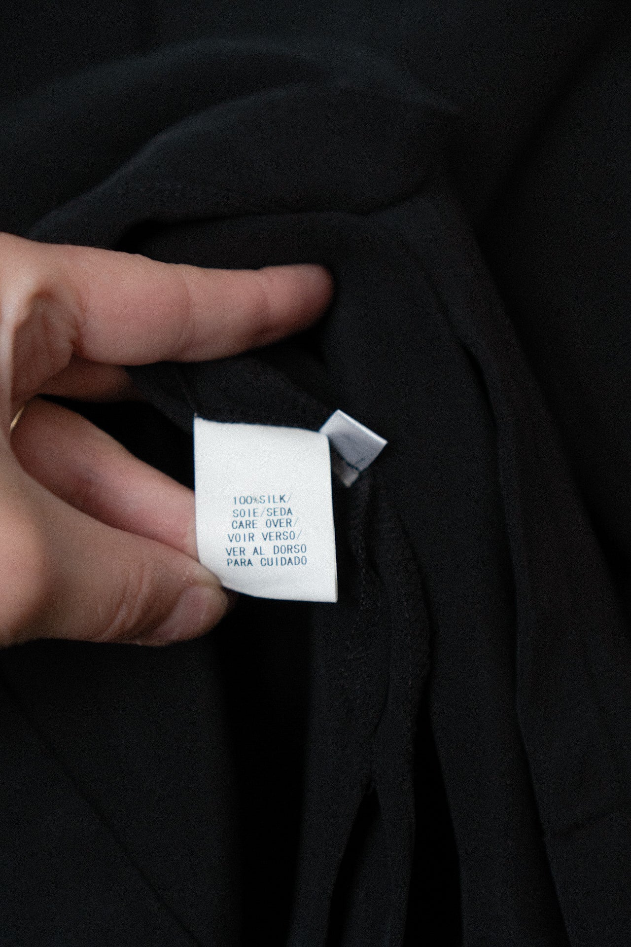 Vintage Black Washed Silk Button Up