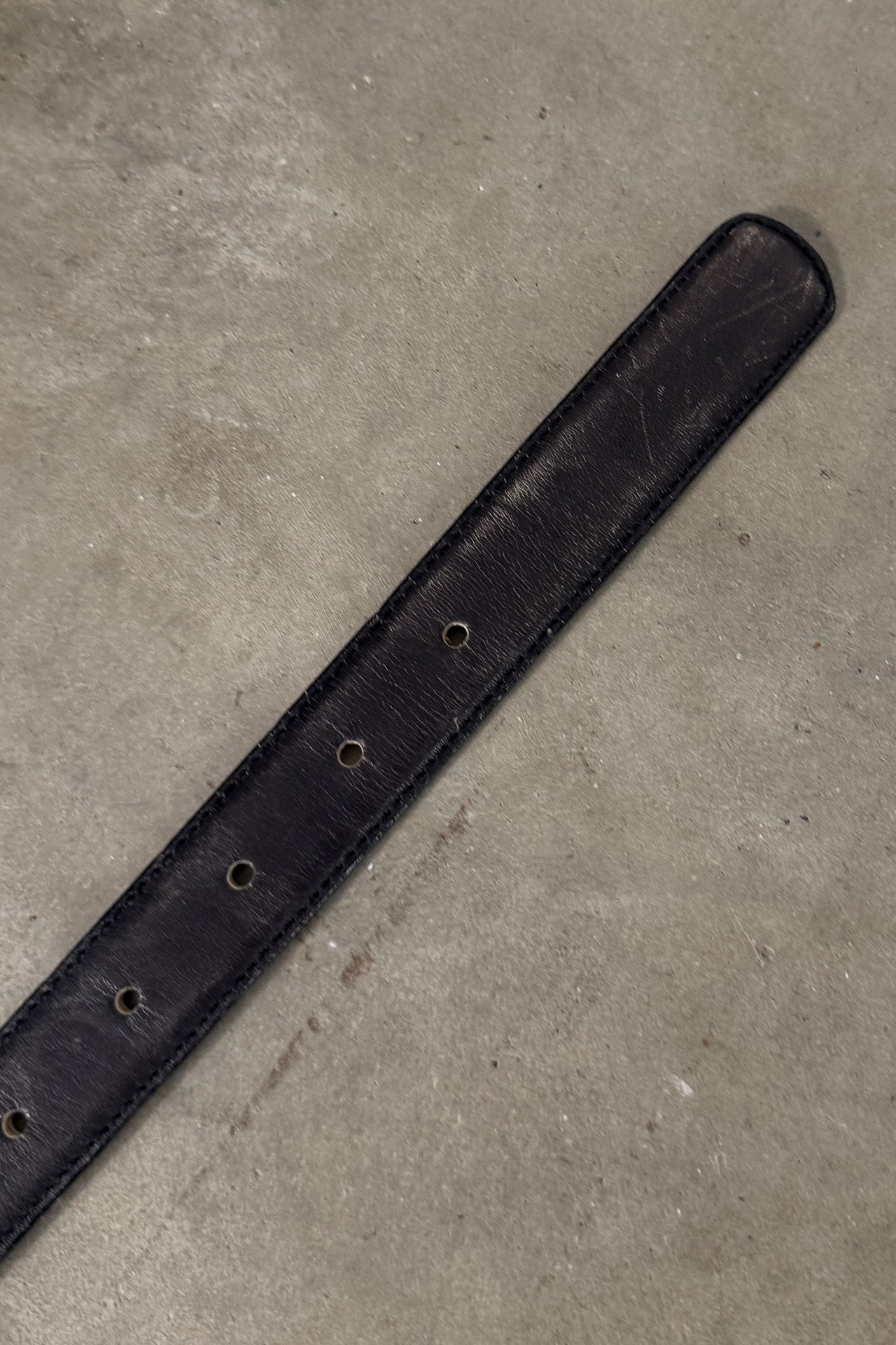 Vintage Black 100% Leather Belt