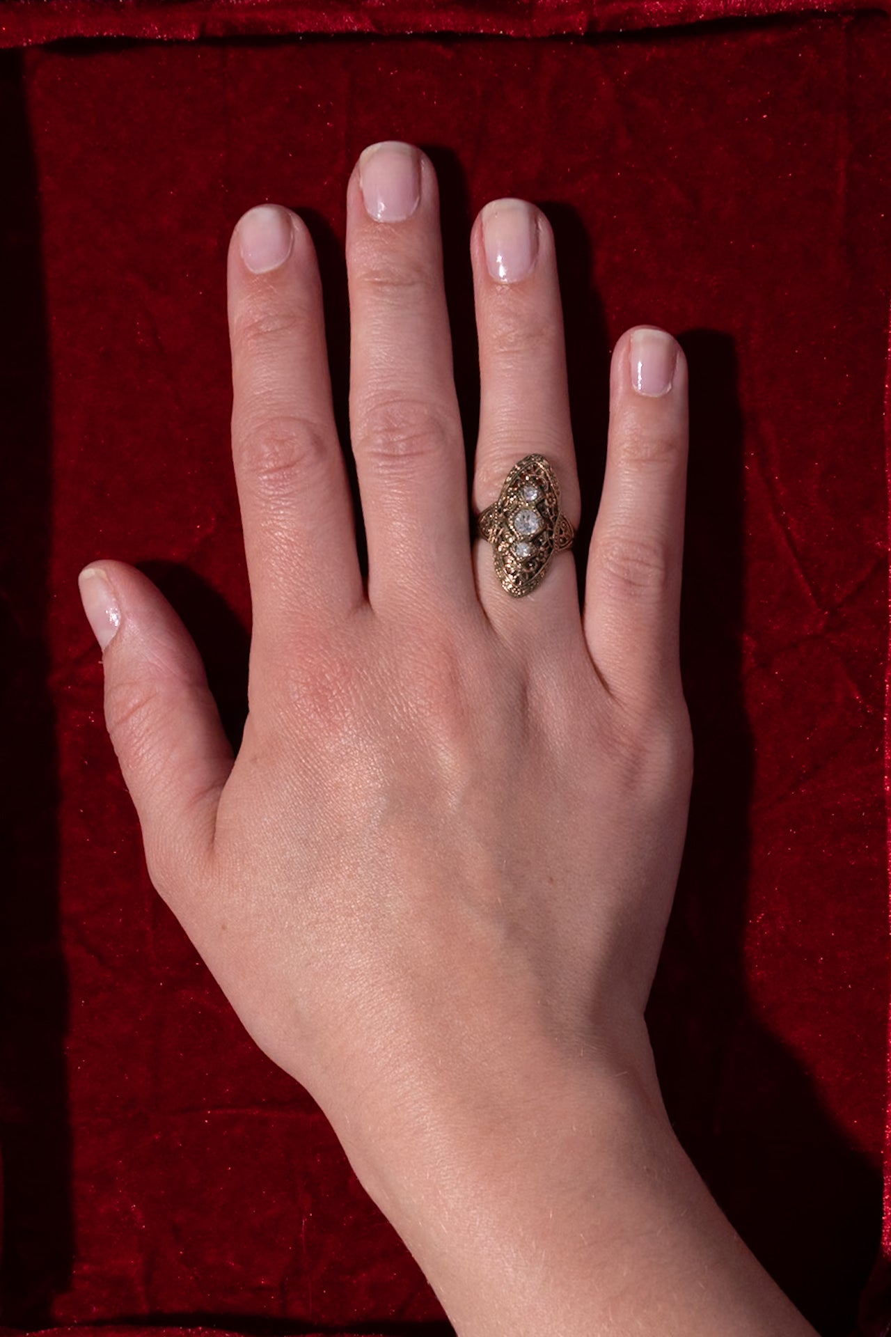 Vintage Gold Tone Trio Ring