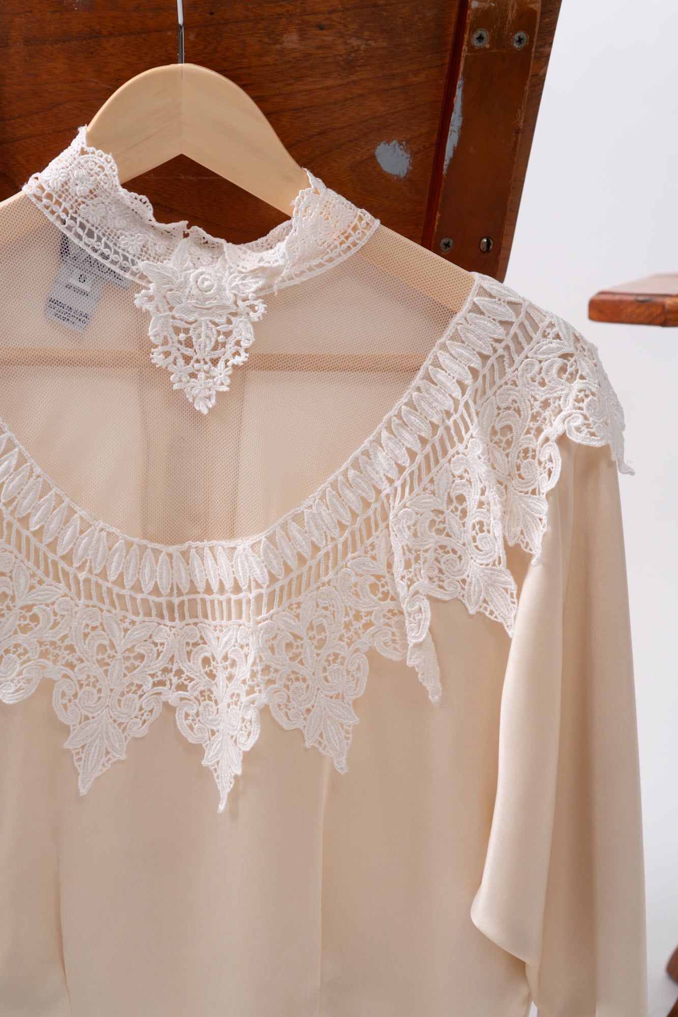 Vintage Satin Lace Blouse