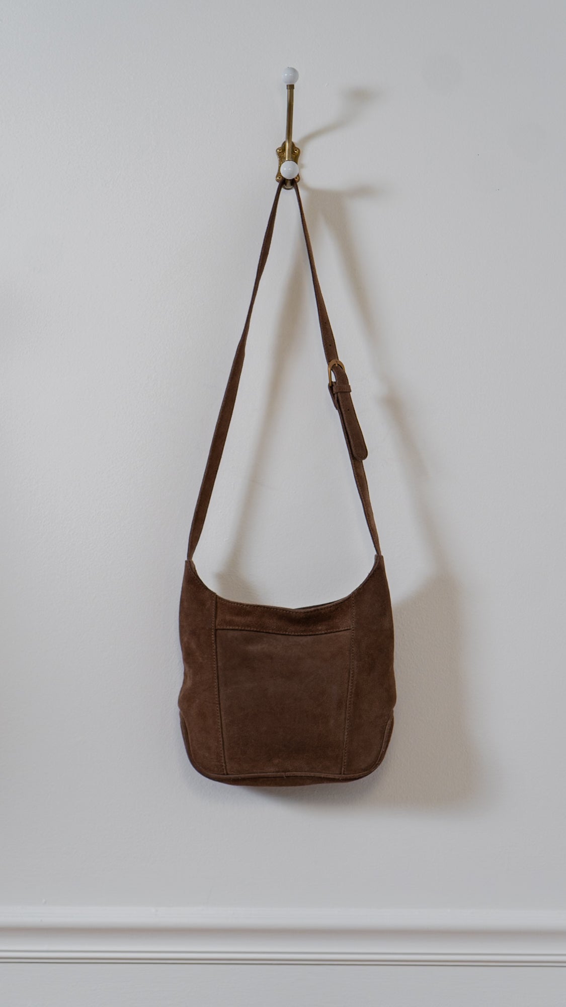 Brandy Melville Brown Suede Crossbody Bag