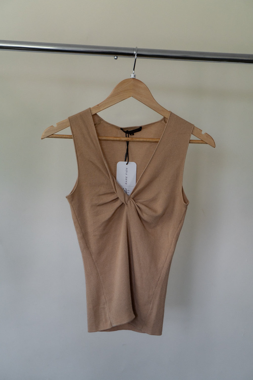 Vintage Cashmere Blend Knit Twist Tank