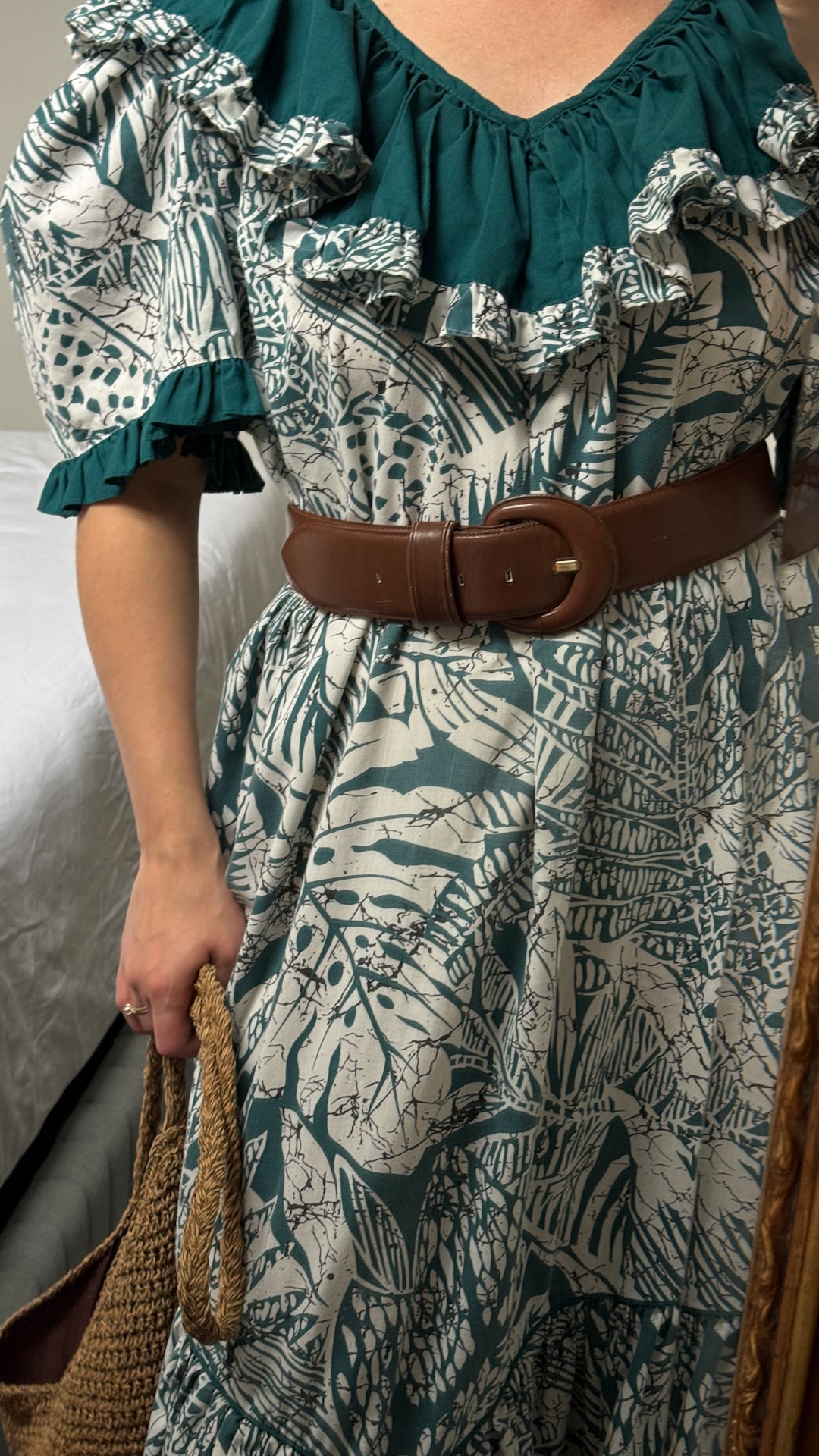 Vintage Green Botanical Dress