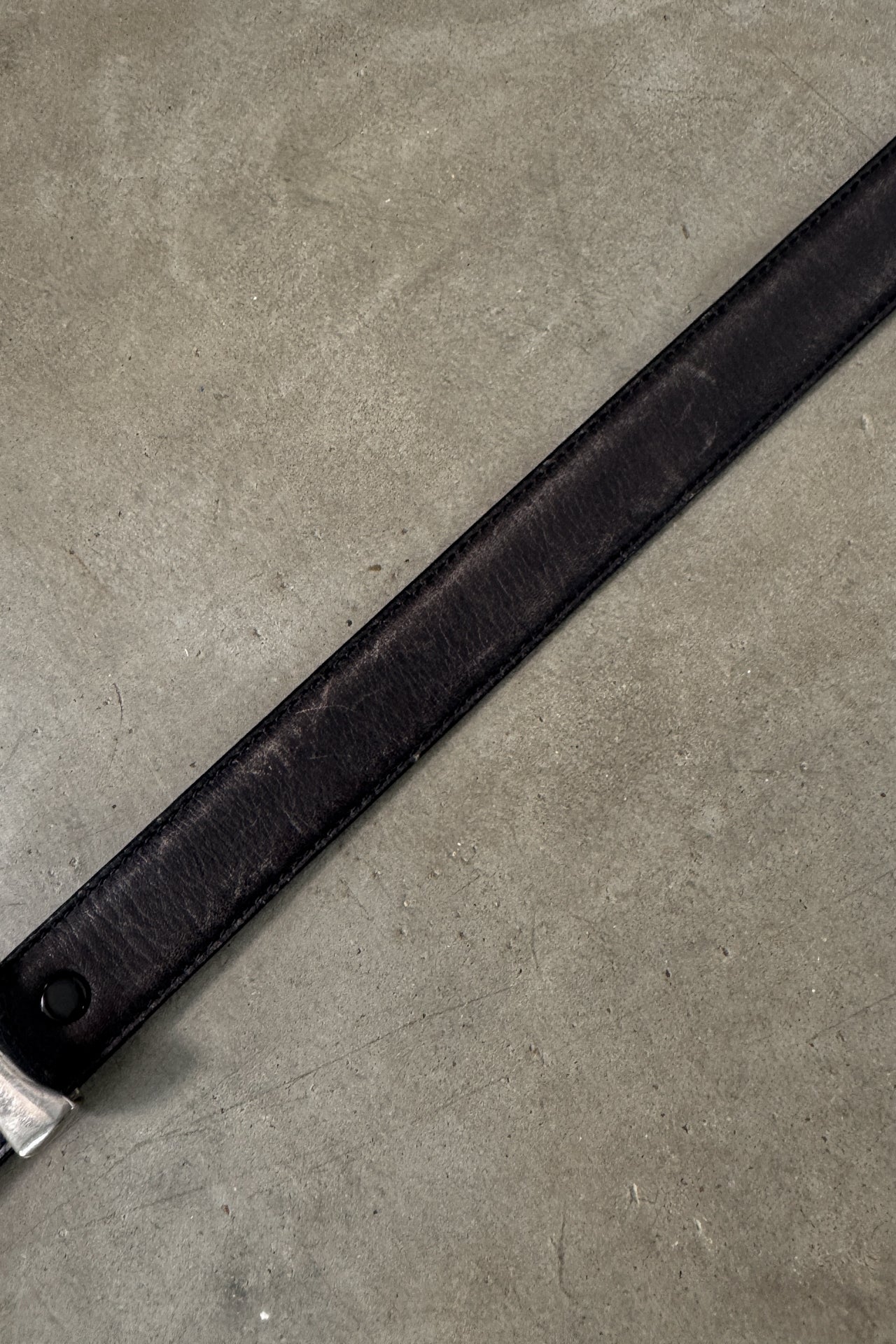 Vintage Black 100% Leather Belt