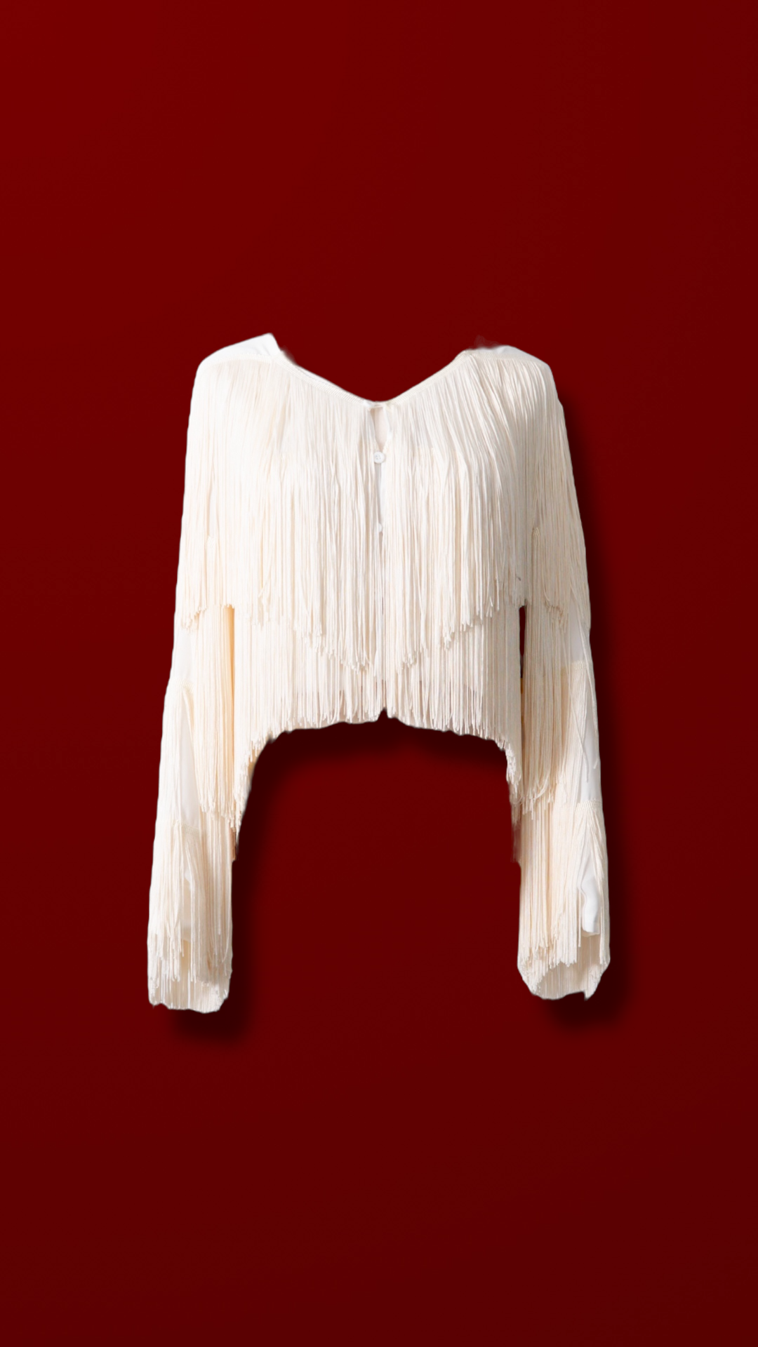 White & Cream Fringe Jacket