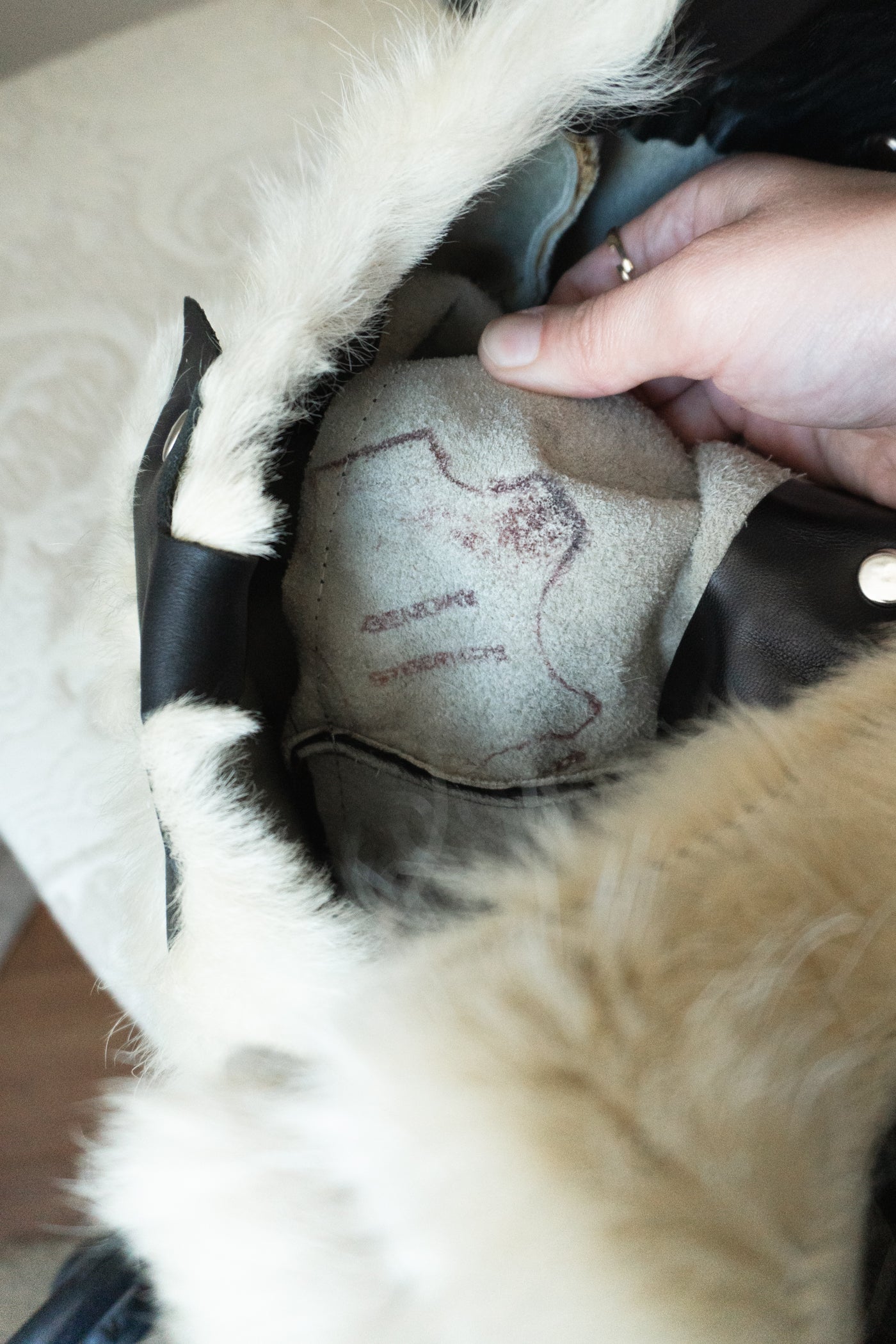 Vintage Artisan Made Genuine Calf Hair Large Hobo Bag