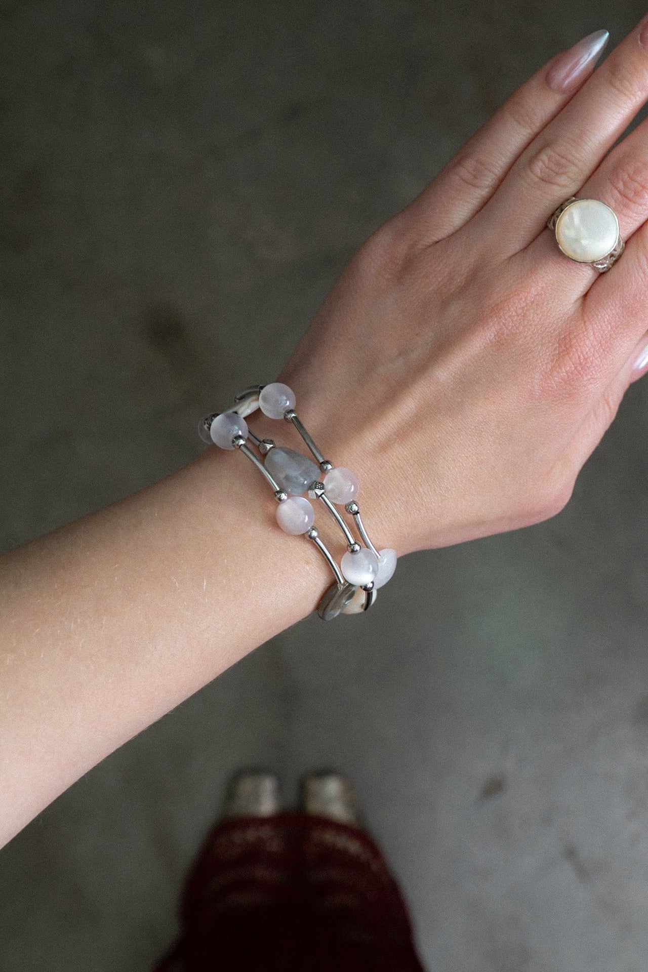 Silver Beaded Bracelet
