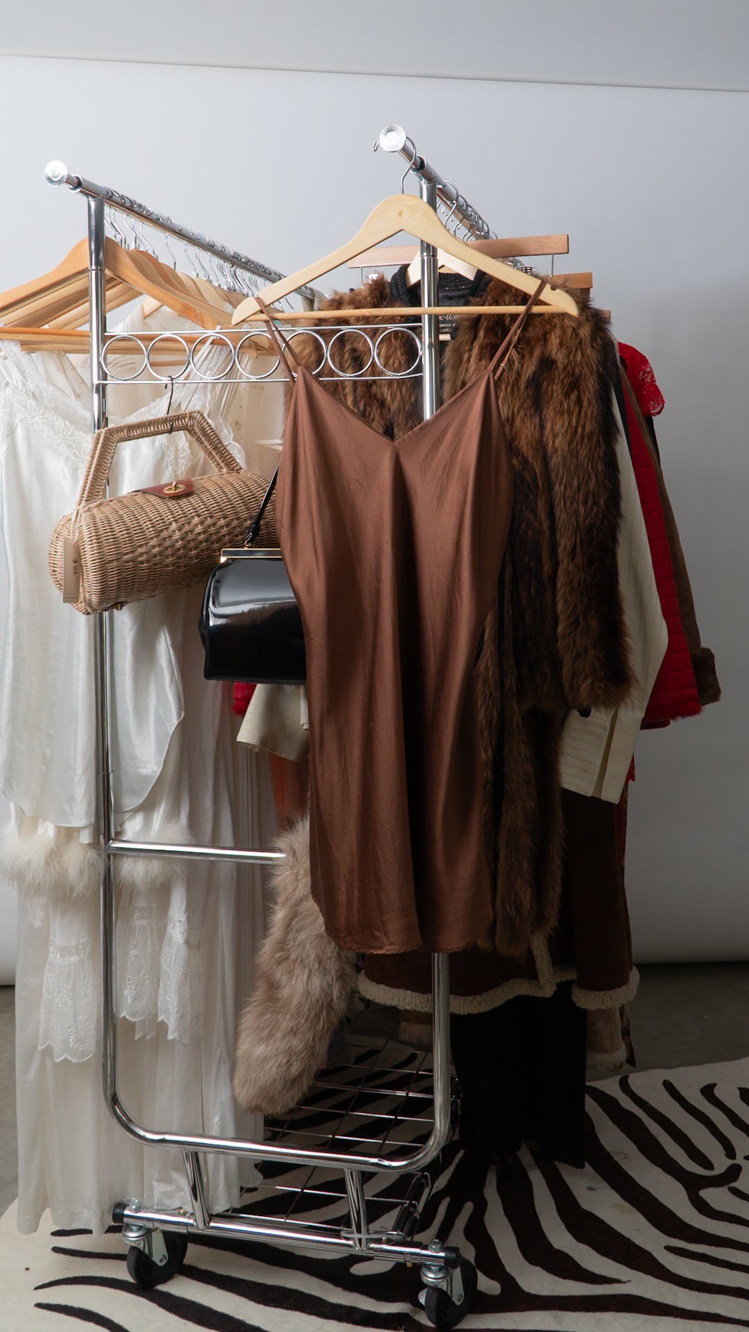VTG 100% Silk Chocolate Brown Slip Dress