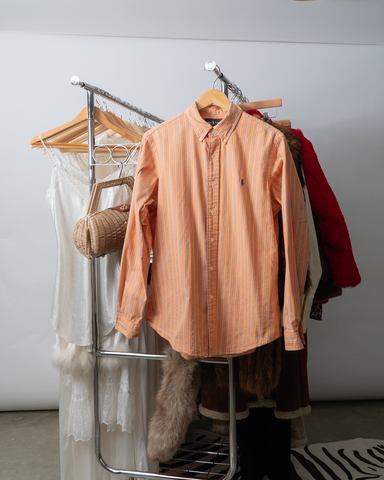 VTG Ralph Lauren Orange Stripe Button Down