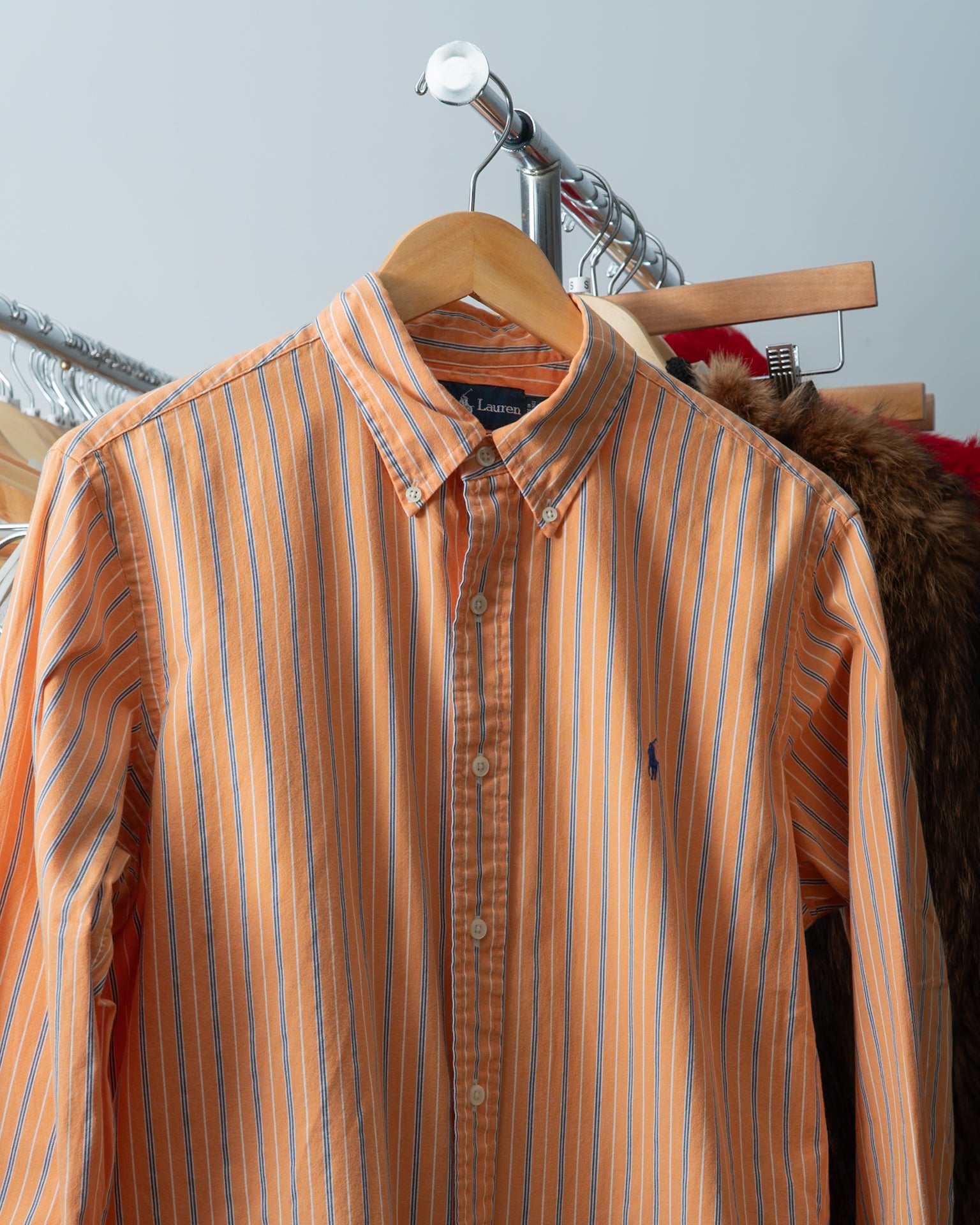 VTG Ralph Lauren Orange Stripe Button Down