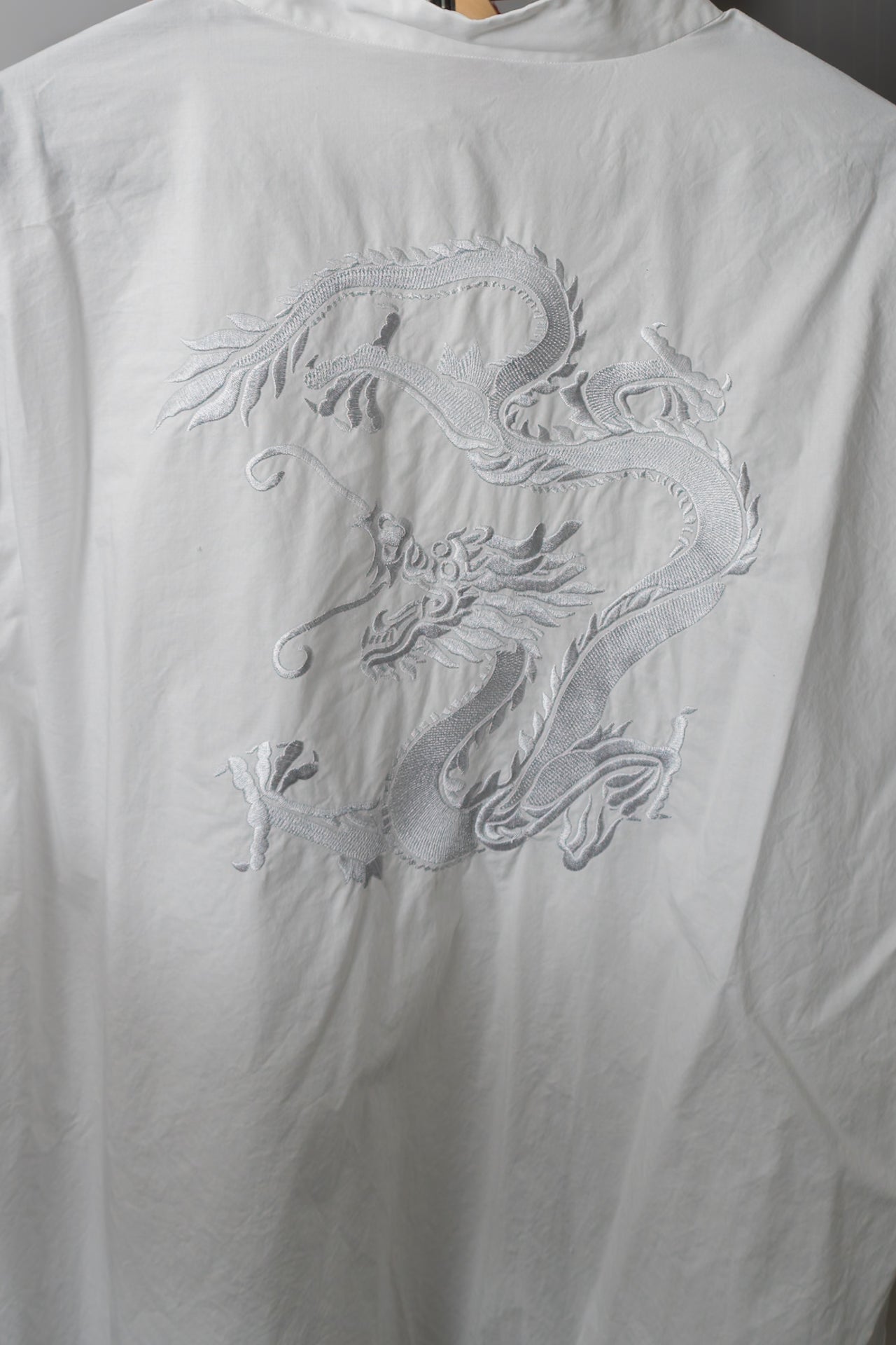 White Cotton DRAGON Button Down