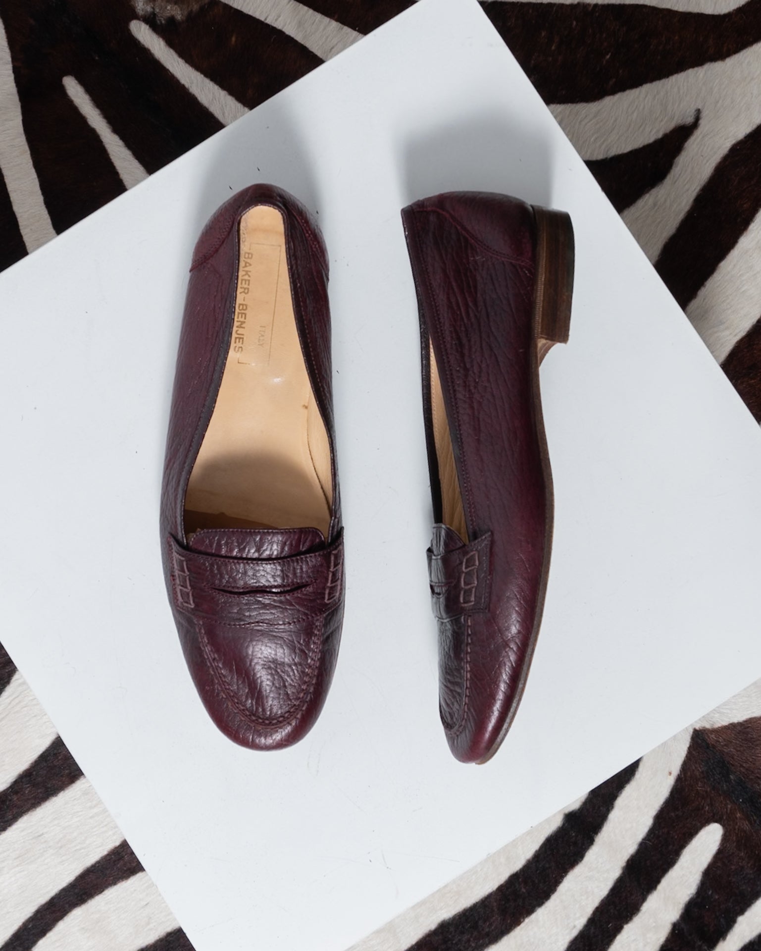 VTG Italian Oxblood 100% Leather Loafers