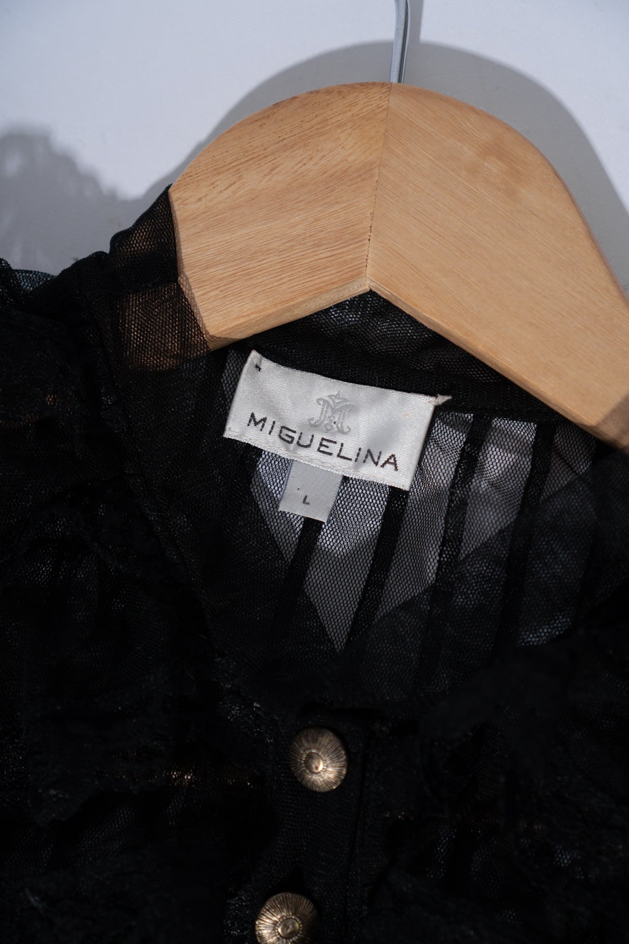 Y2K Black Sheer Ruffle Blouse