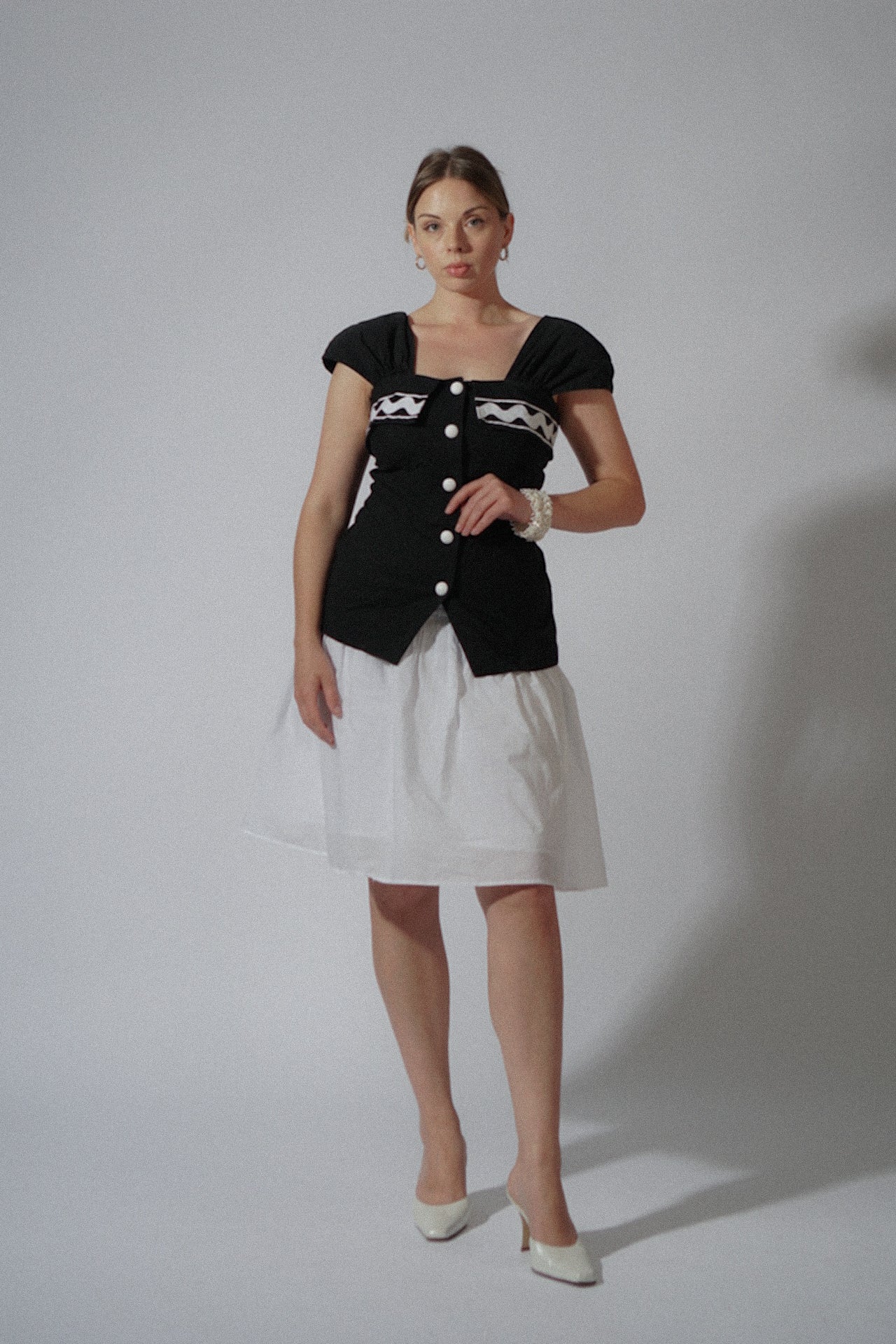 Vintage Rickrack Cap Sleeve Top