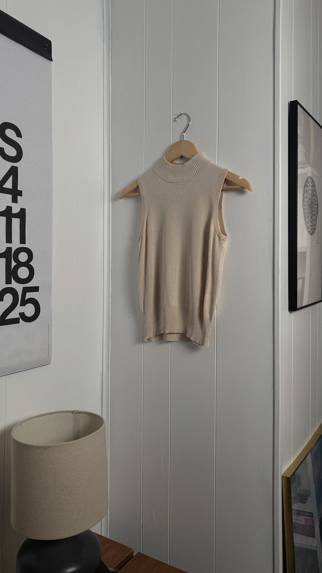 Vintage Silk Mock Neck Tank Top