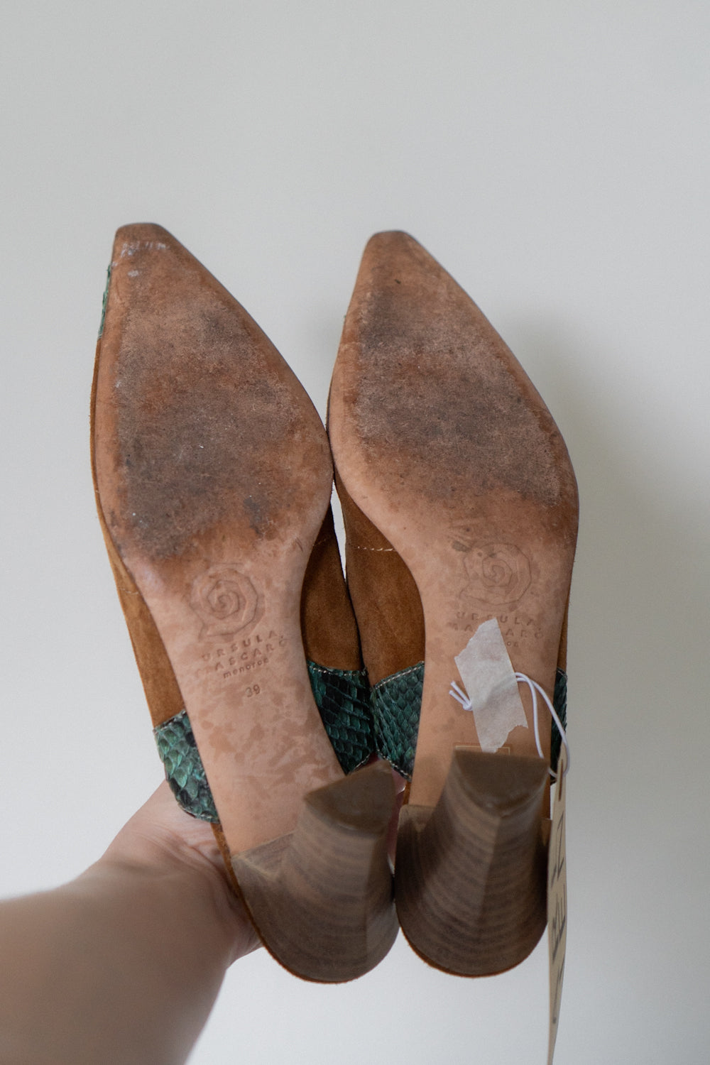 Vintage Croc Suede Western Mules