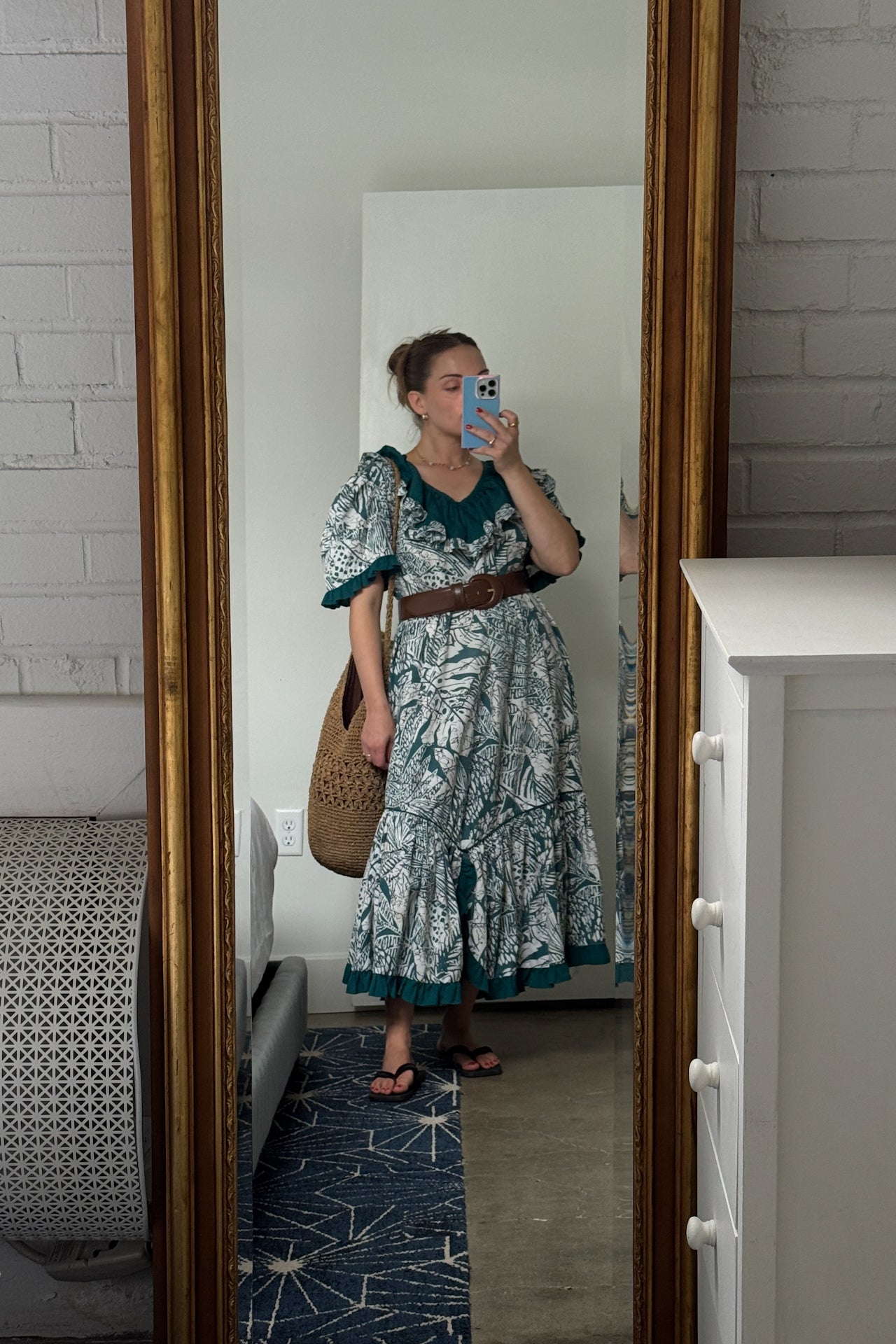 Vintage Green Botanical Dress