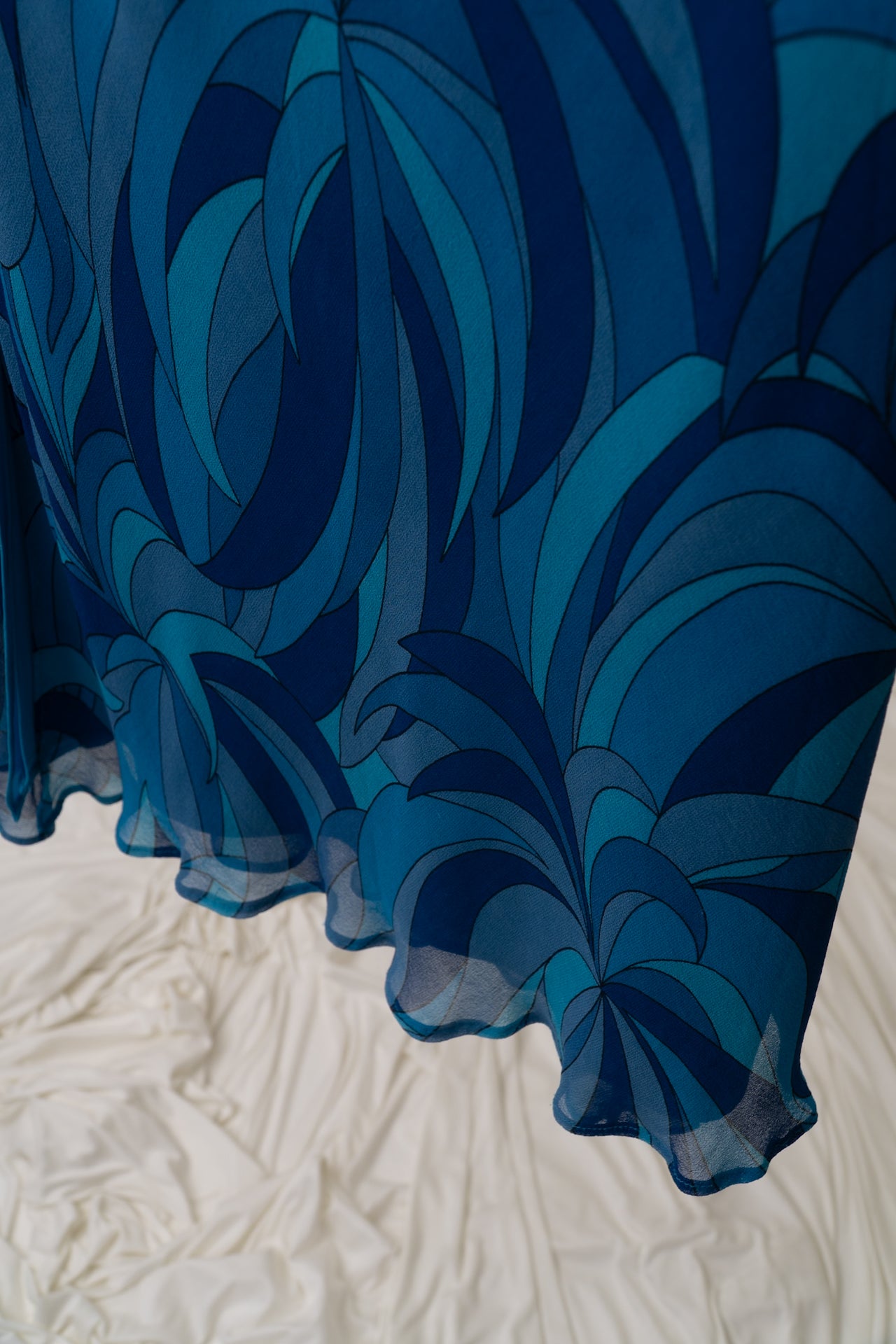 Vintage Silk Abstract Maxi Skirt