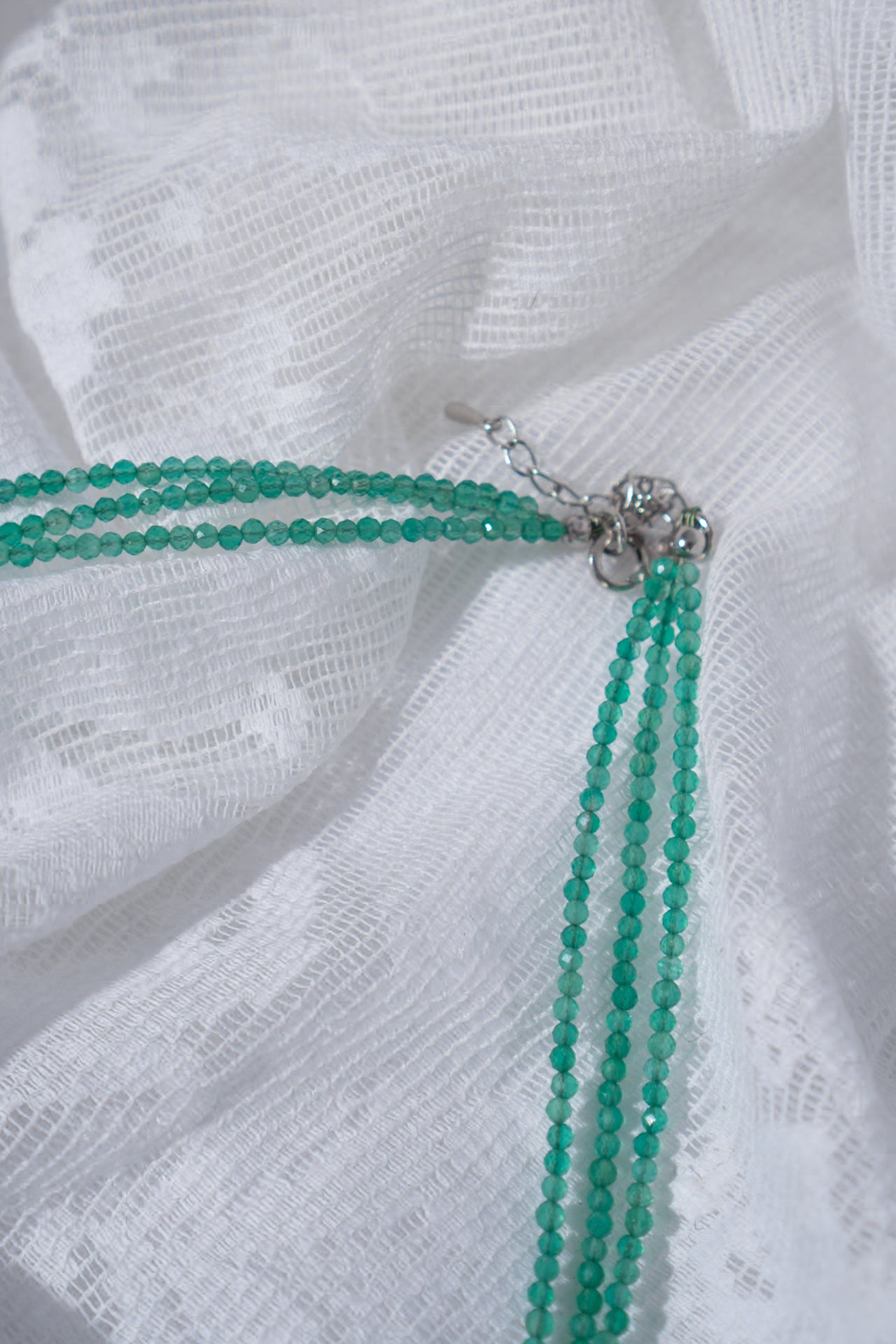 Vintage Genuine Pearl Aqua Green Glass Bead Necklace