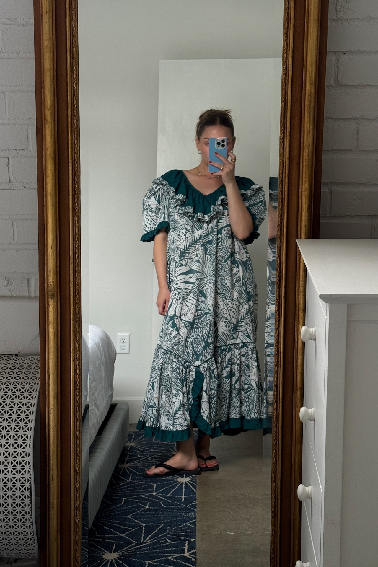 Vintage Green Botanical Dress