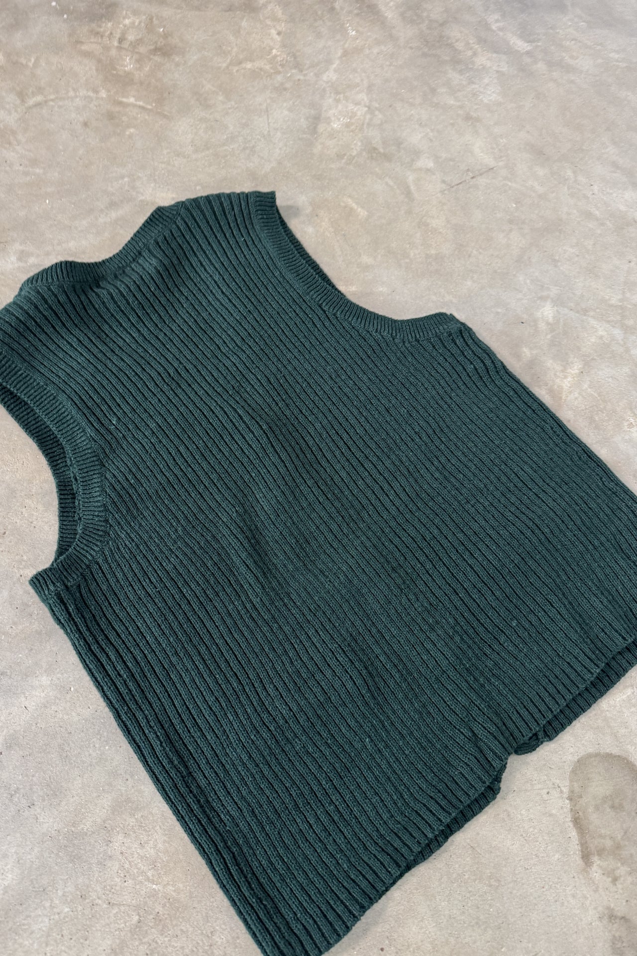 Vintage Deep Green Knit Vest