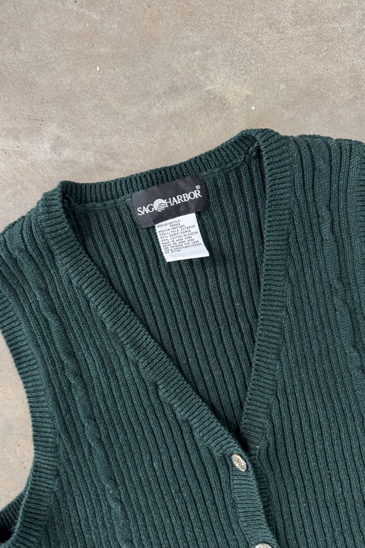 Vintage Deep Green Knit Vest