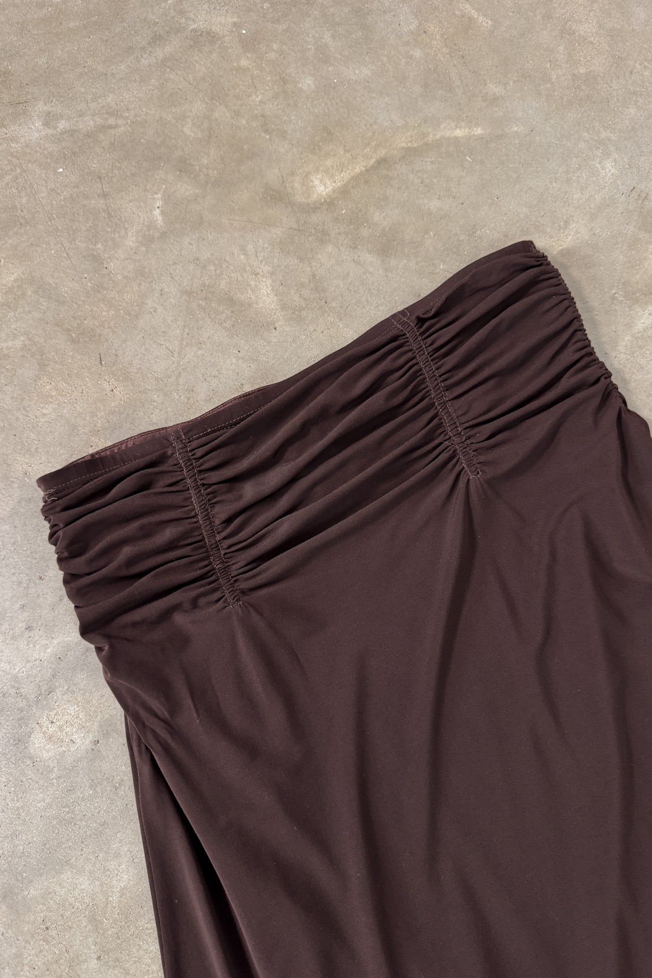 Y2K Handkerchief Hem Brown Strapless Dress