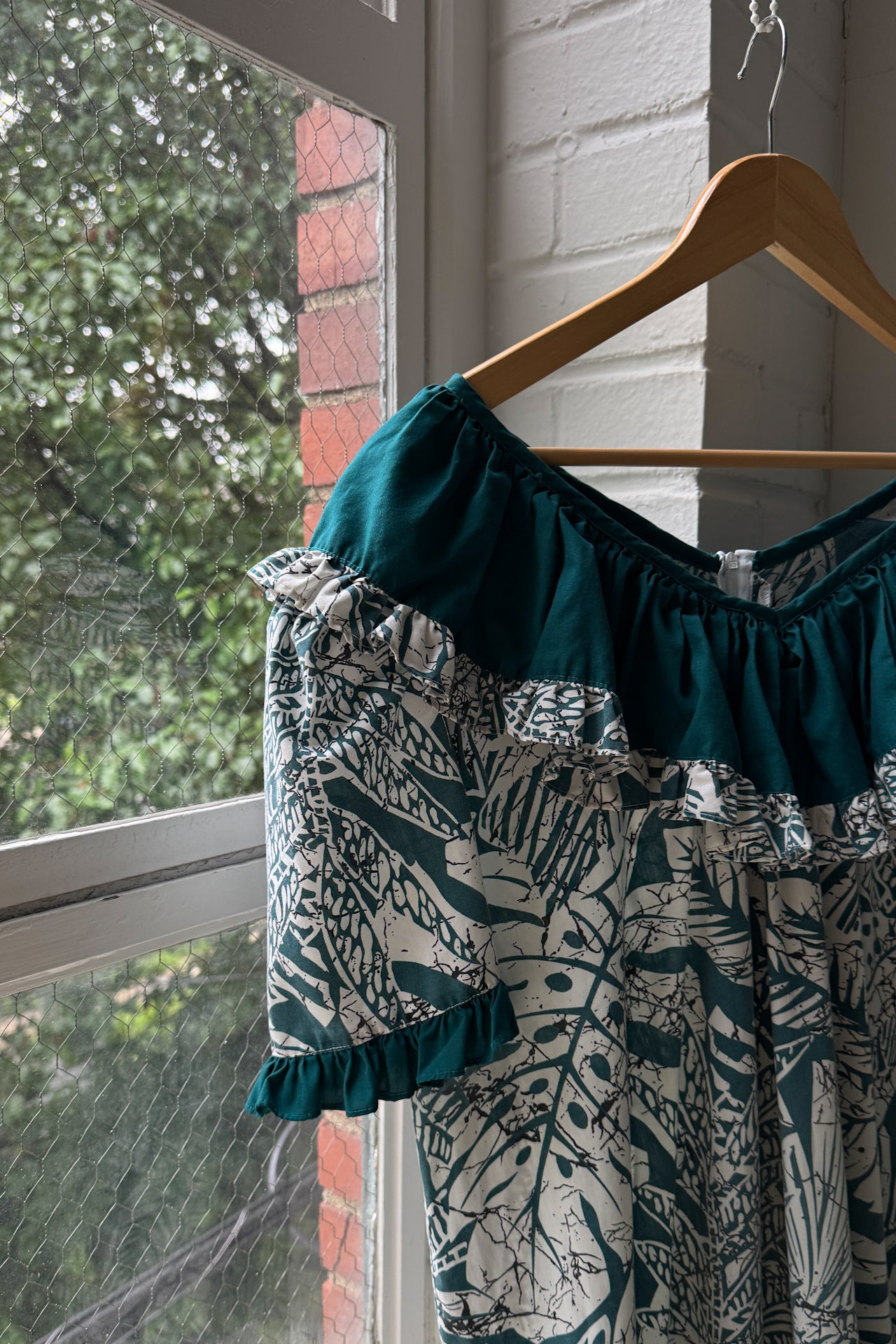 Vintage Green Botanical Dress