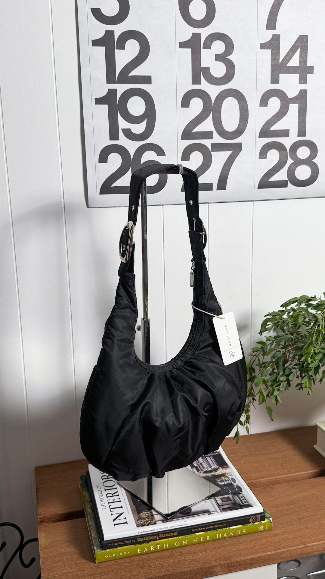 Vintage Nylon Crescent Shoulder Bag