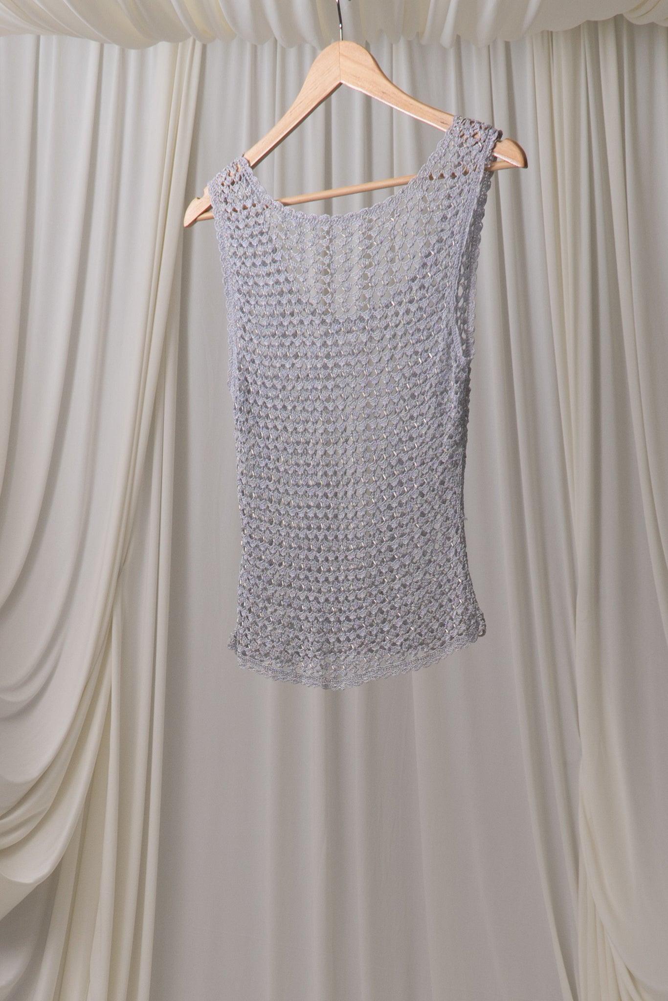 Vintage Silver Crochet Tank