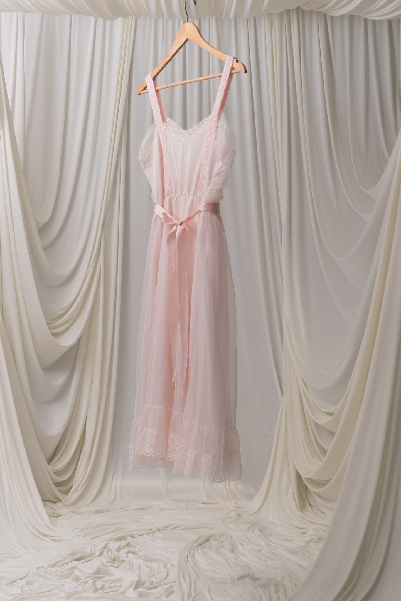 Darling Vintage Pink Chiffon Dress