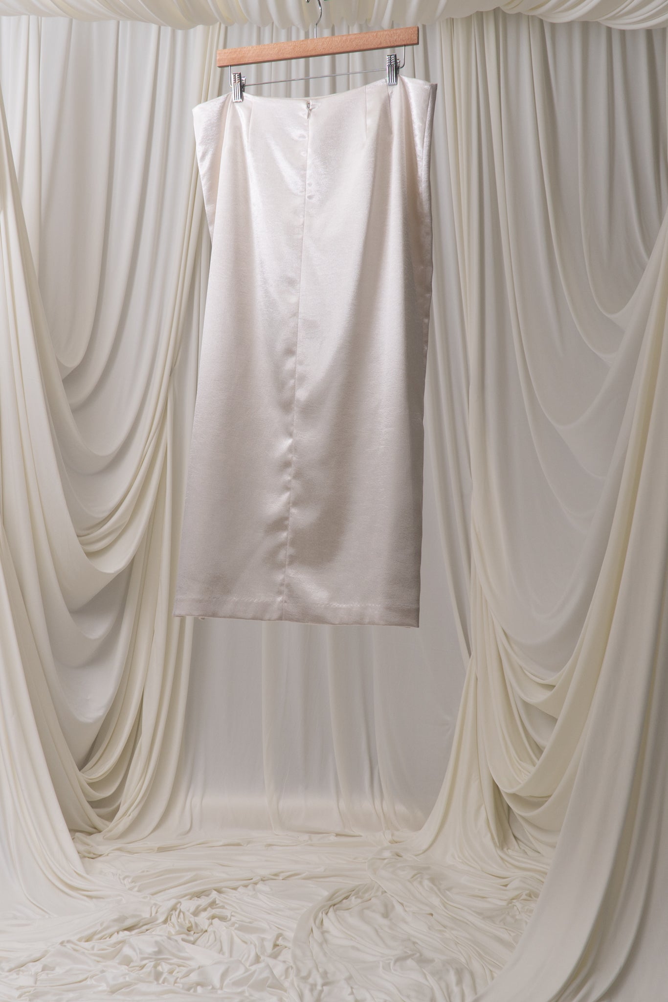 Vintage Ivory Satin Skirt