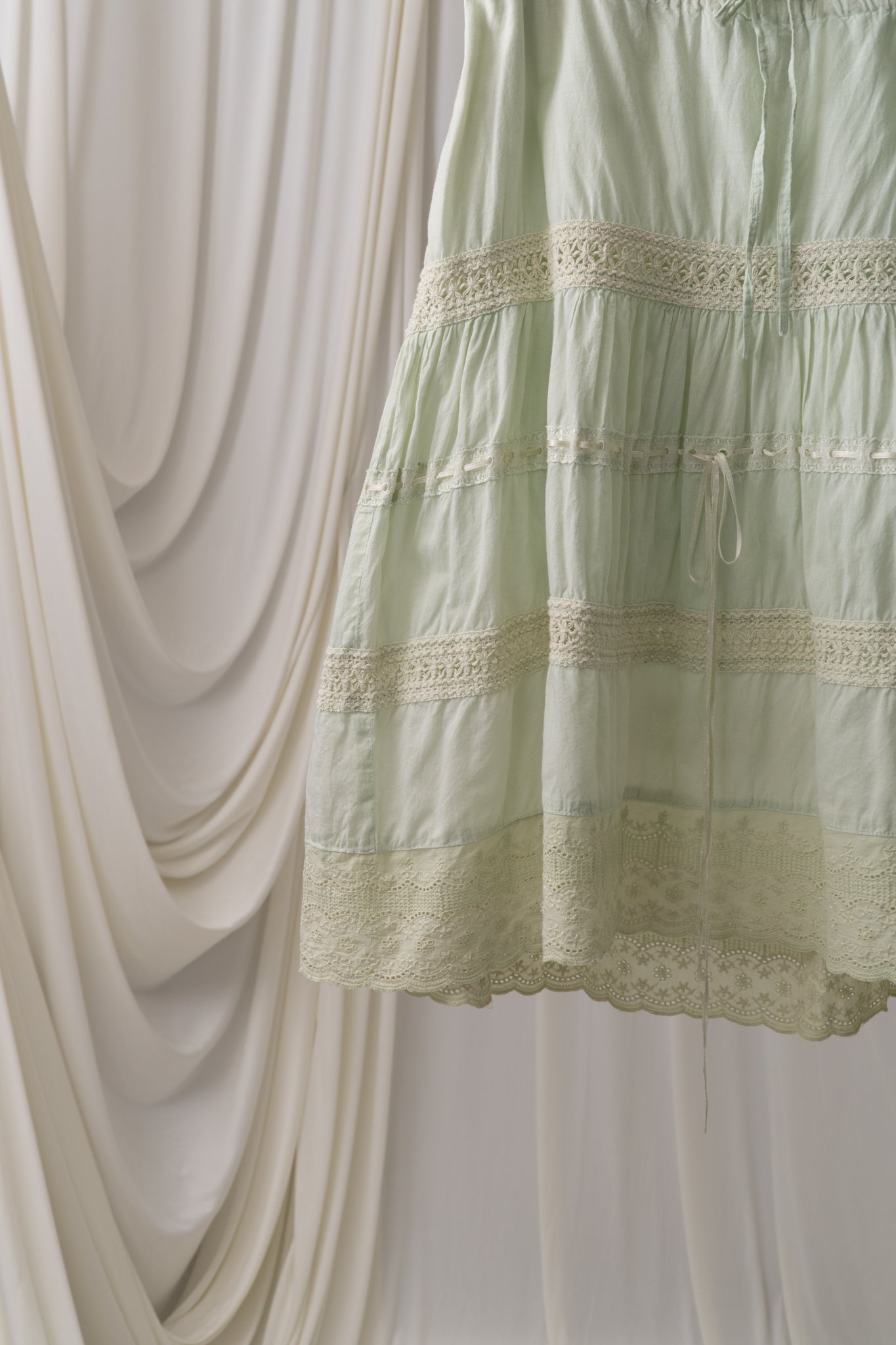 Y2K Soft Green Cotton Skirt