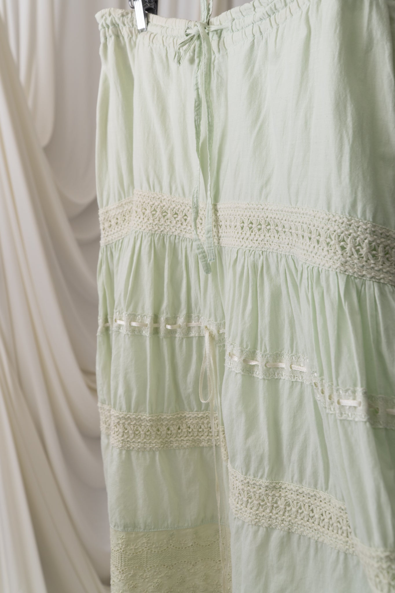 Y2K Soft Green Cotton Skirt