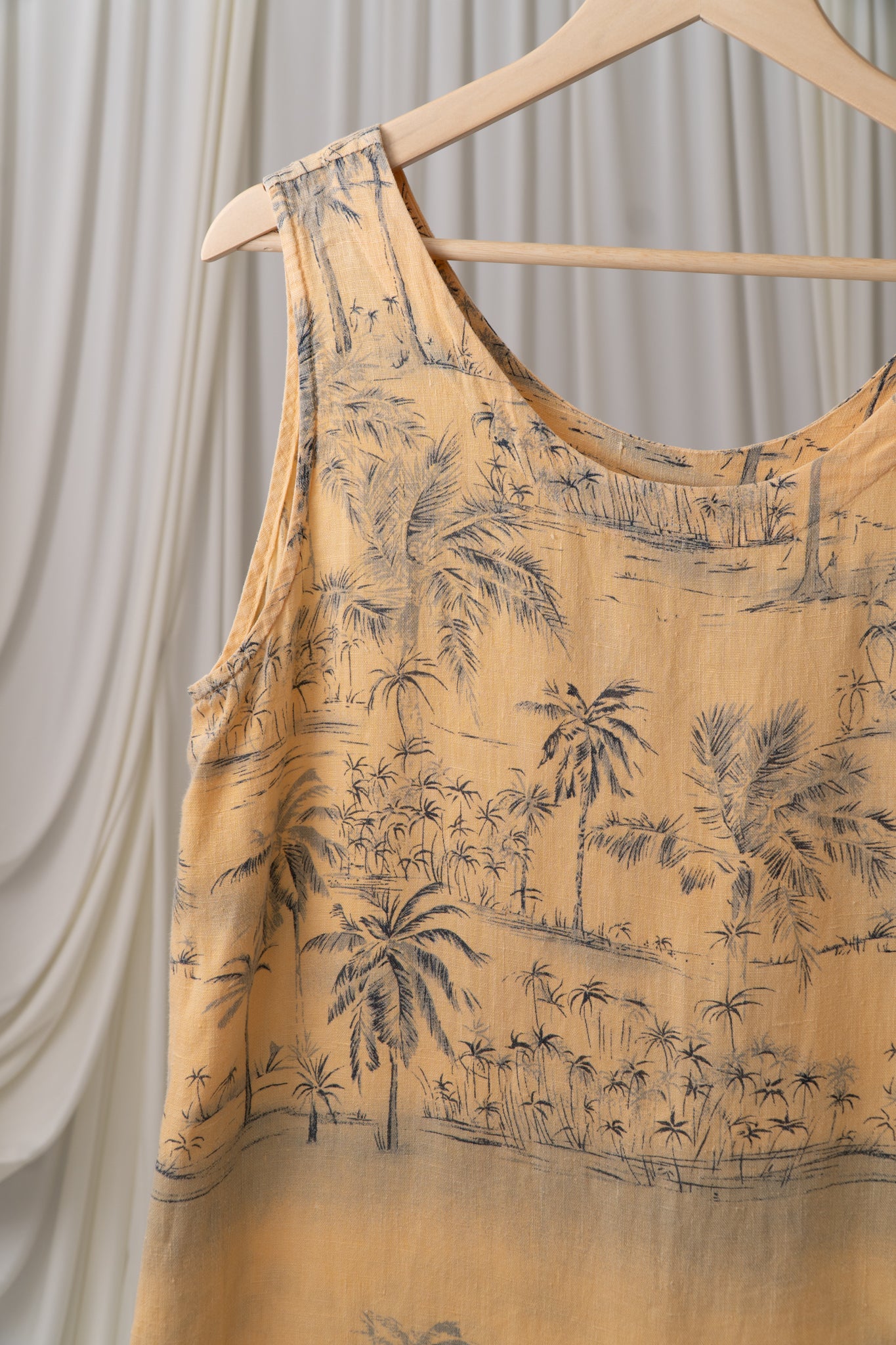 90s Yellow Palm Dress