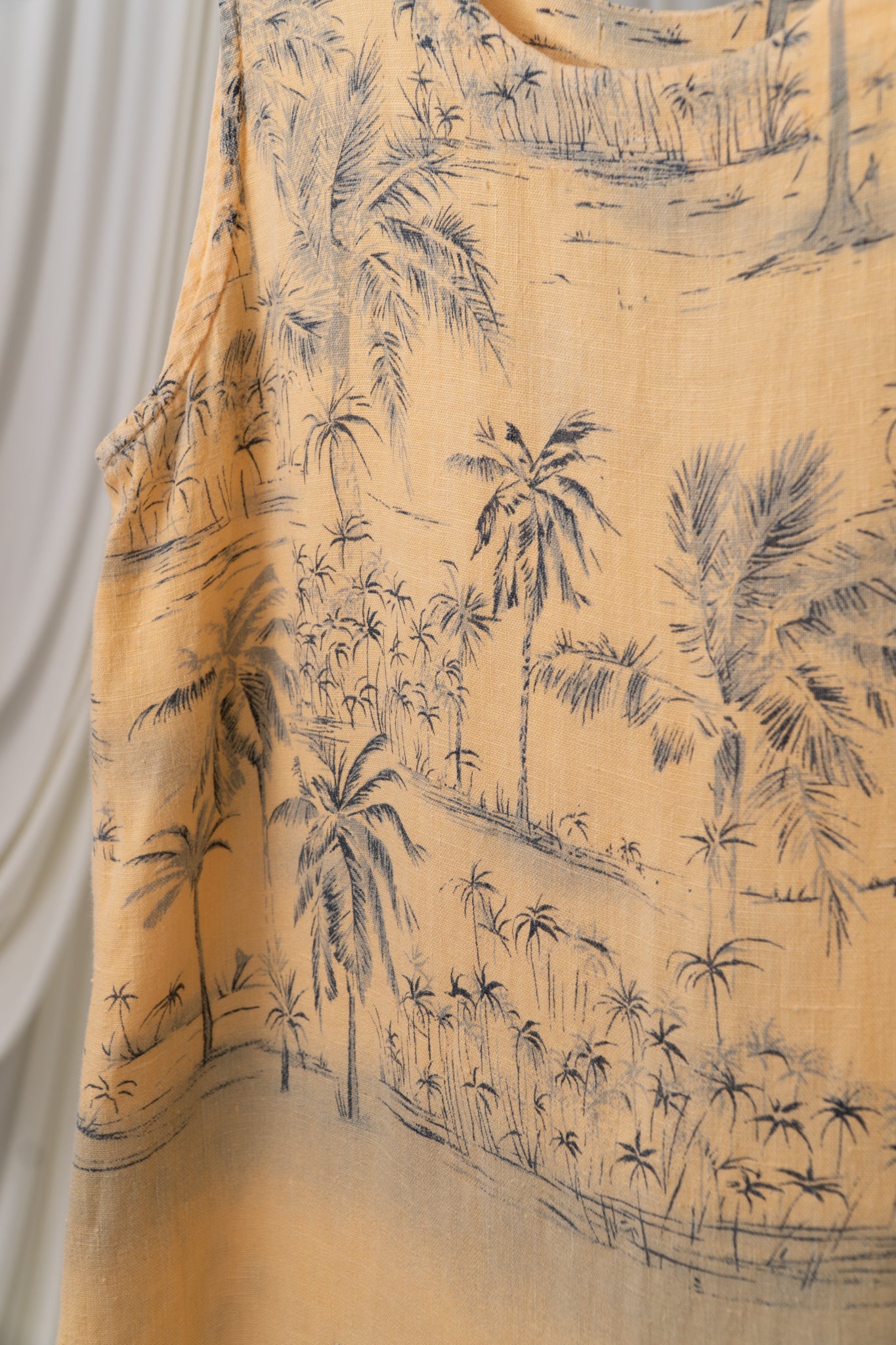 90s Yellow Palm Dress