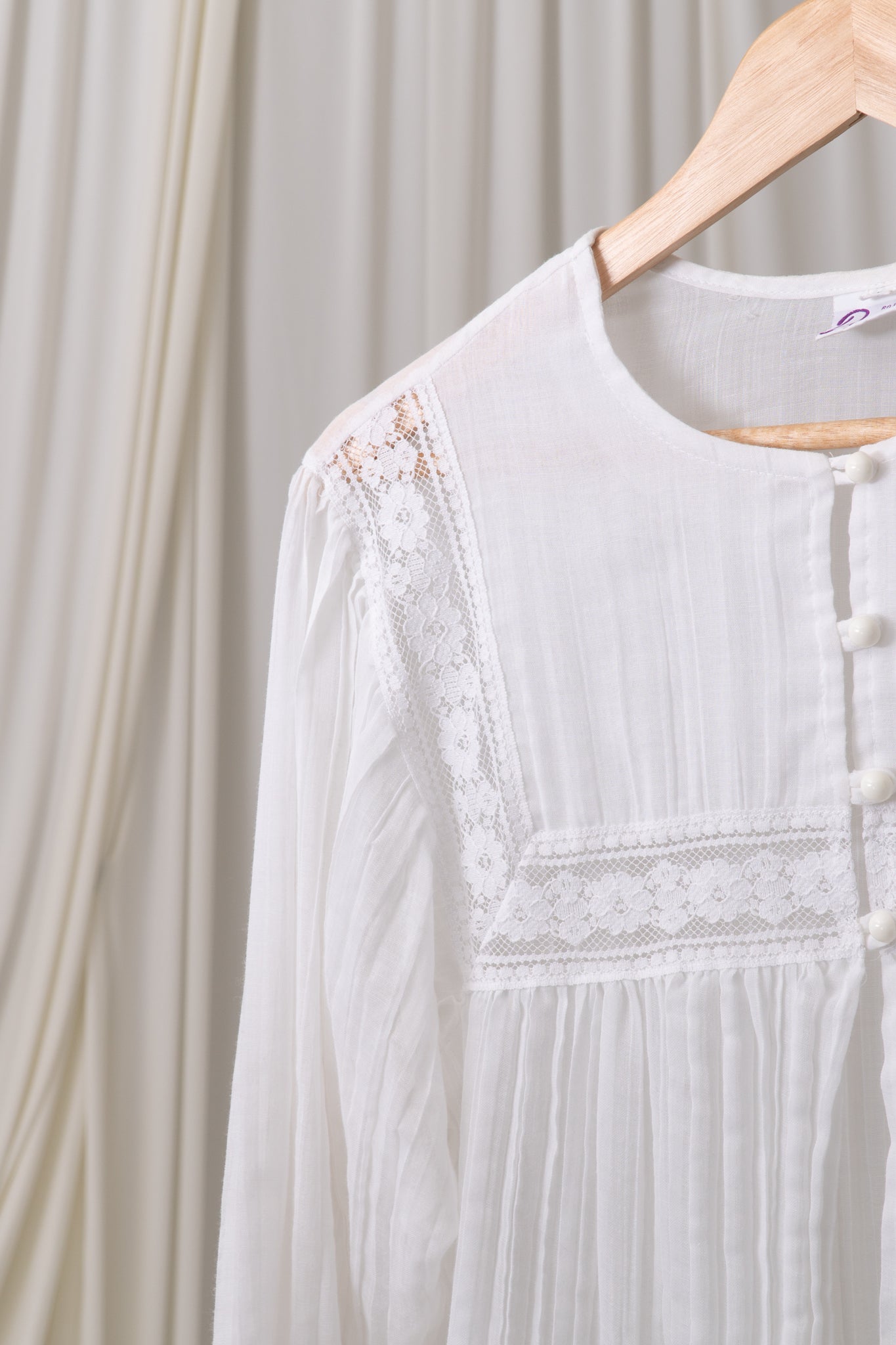Vintage White Gauzy Sheer Blouse