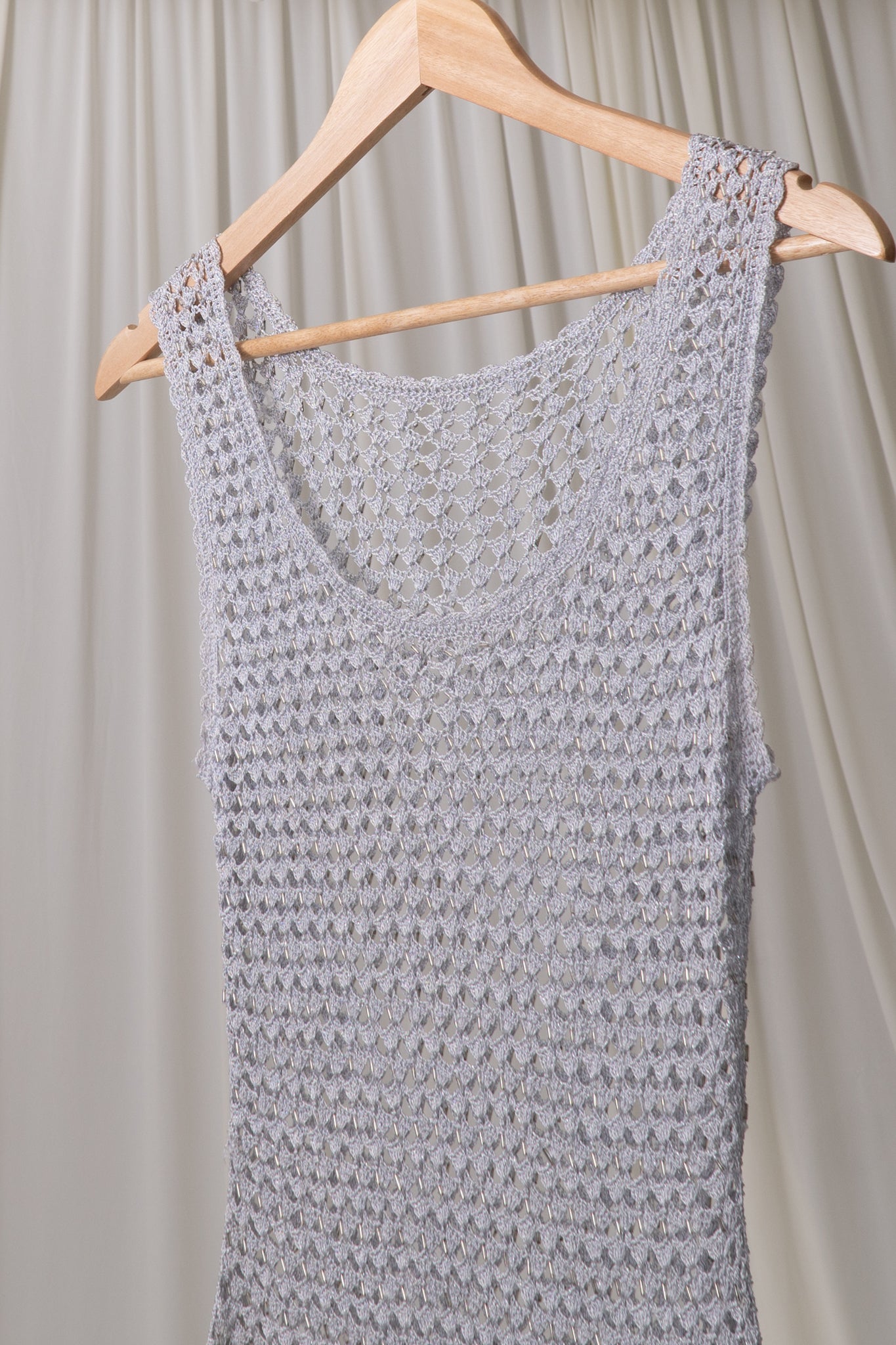 Vintage Silver Crochet Tank