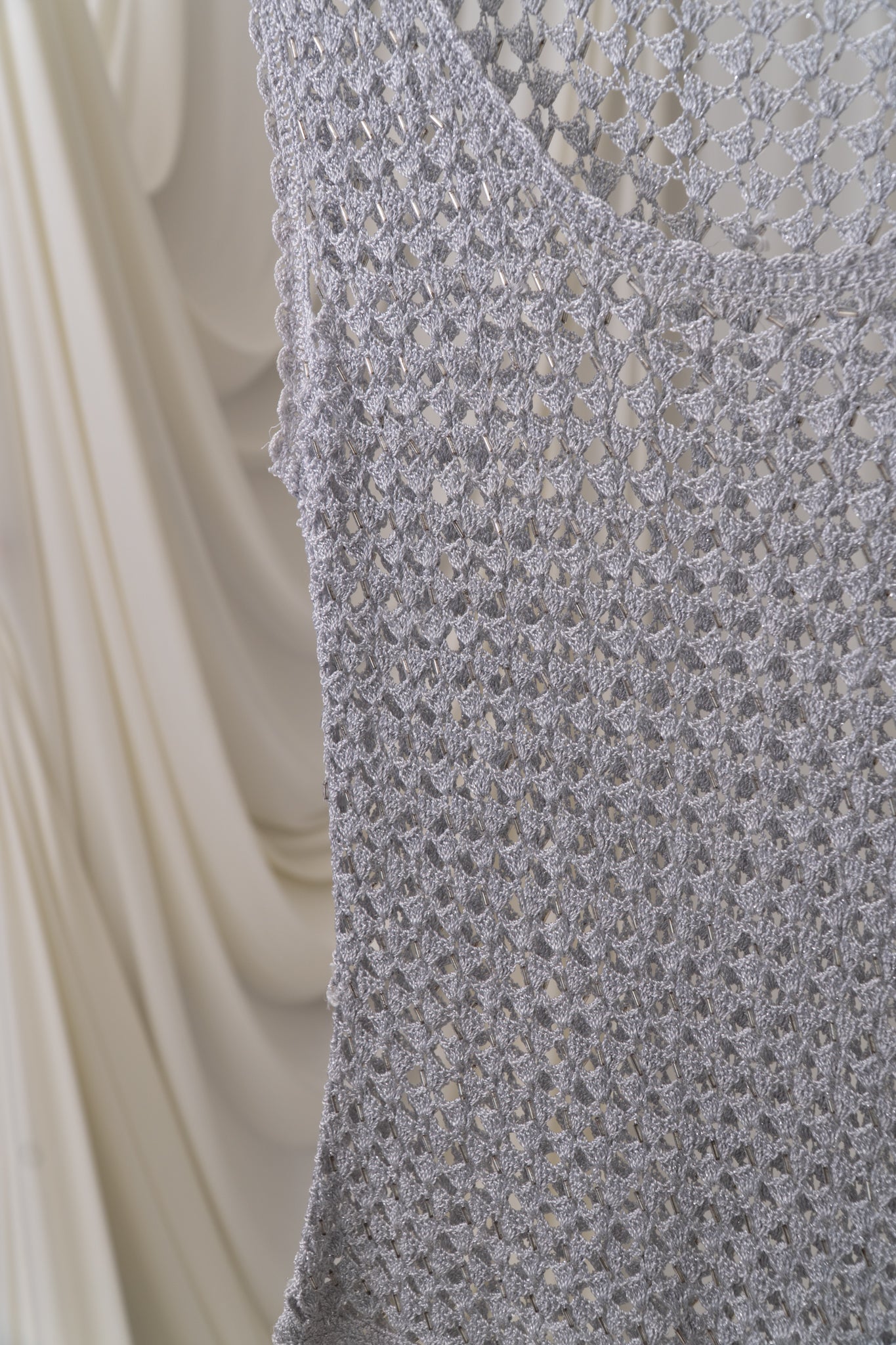 Vintage Silver Crochet Tank