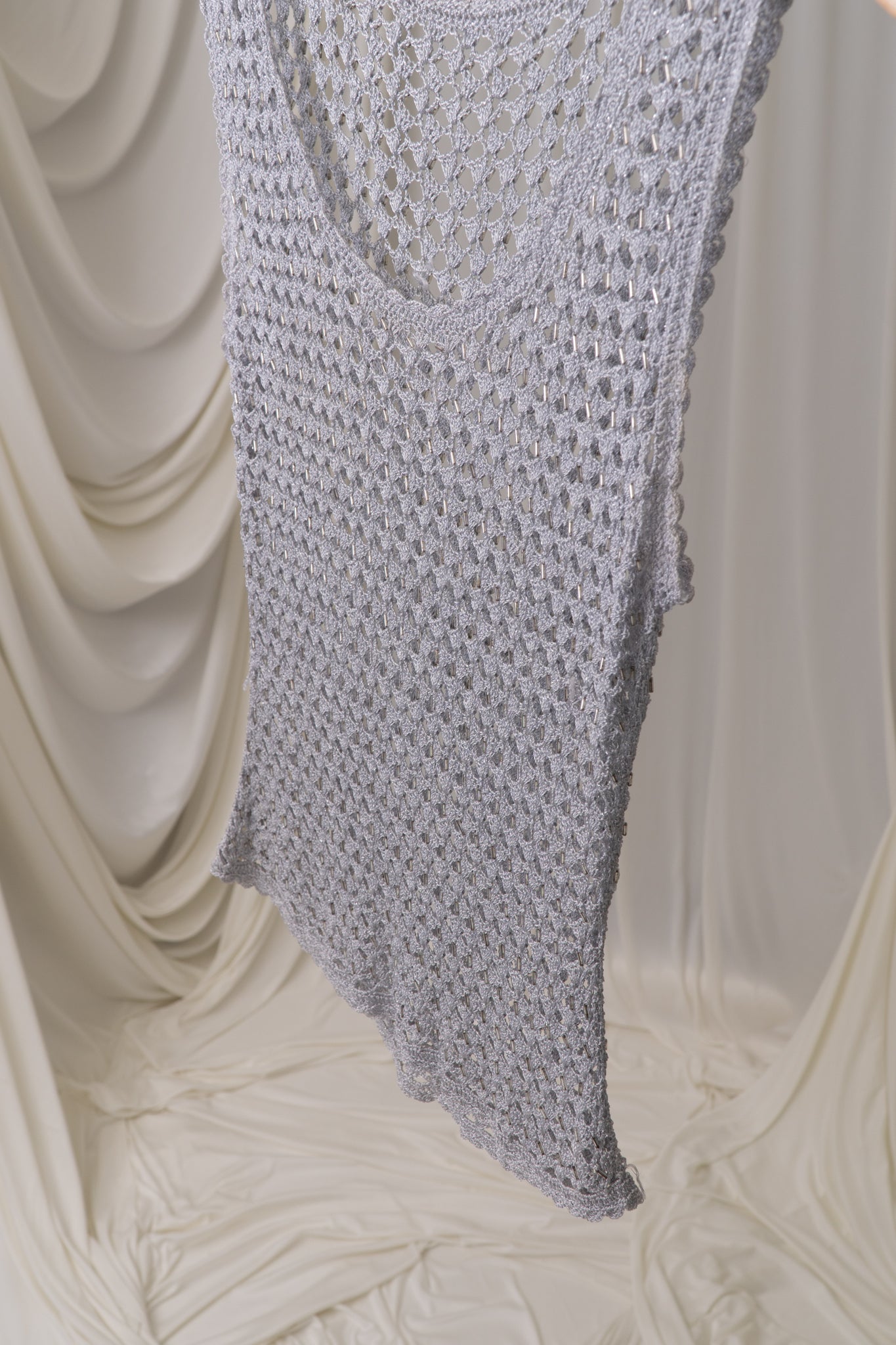 Vintage Silver Crochet Tank
