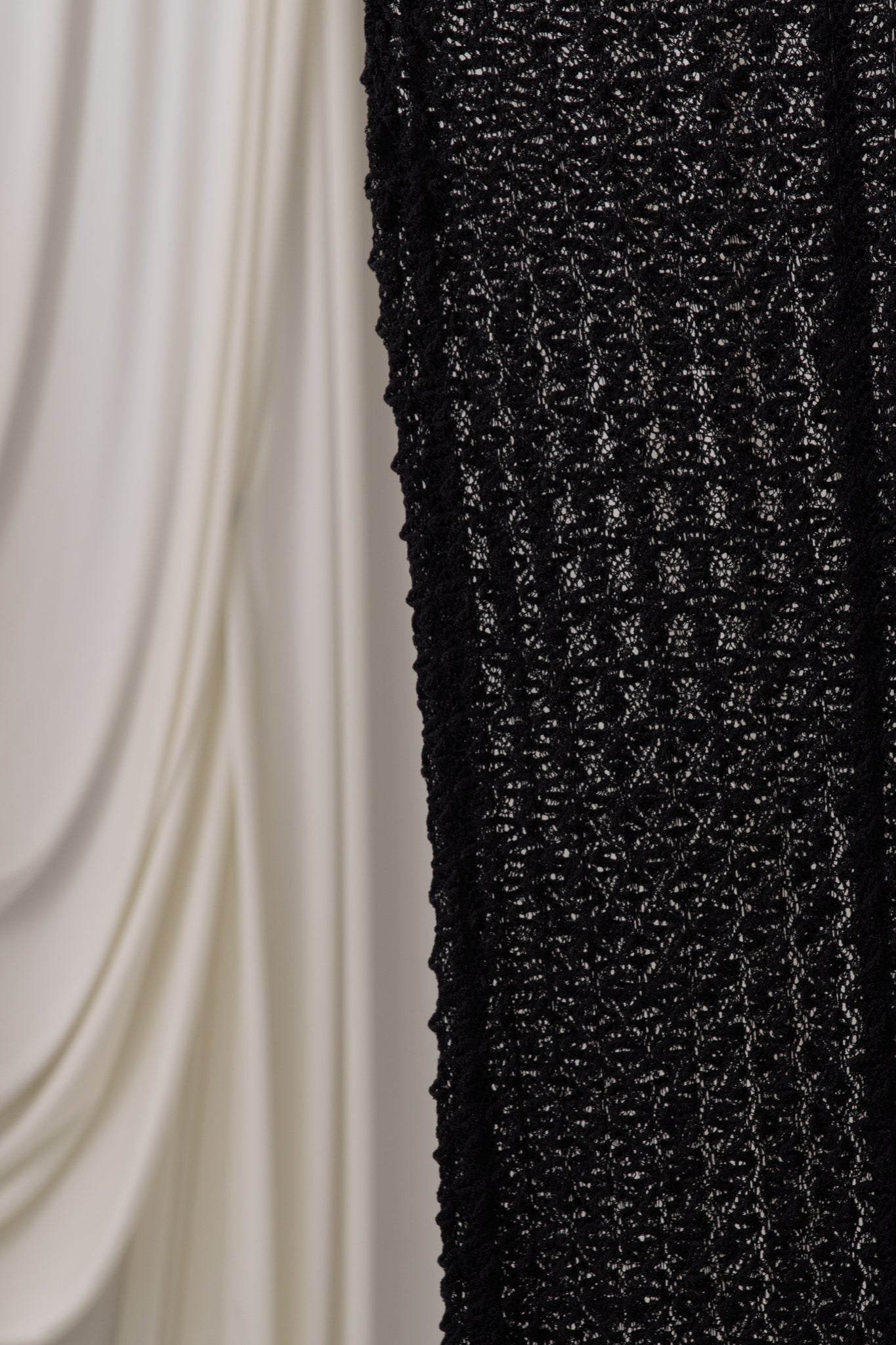 Vintage Black Crochet Maxi Dress