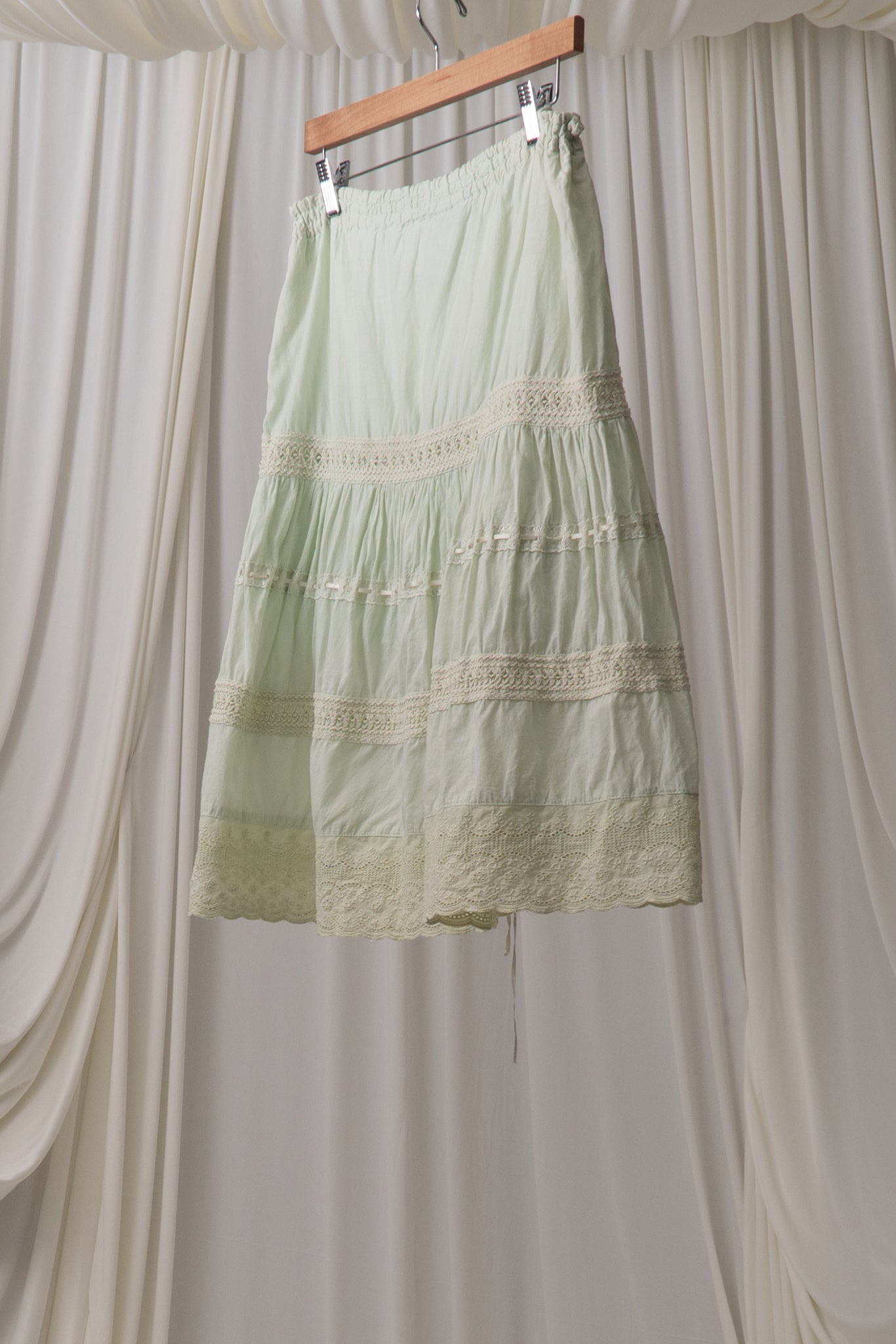 Y2K Soft Green Cotton Skirt