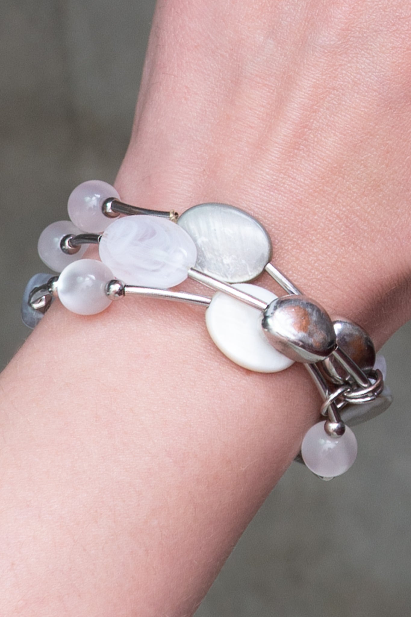 Silver Beaded Bracelet